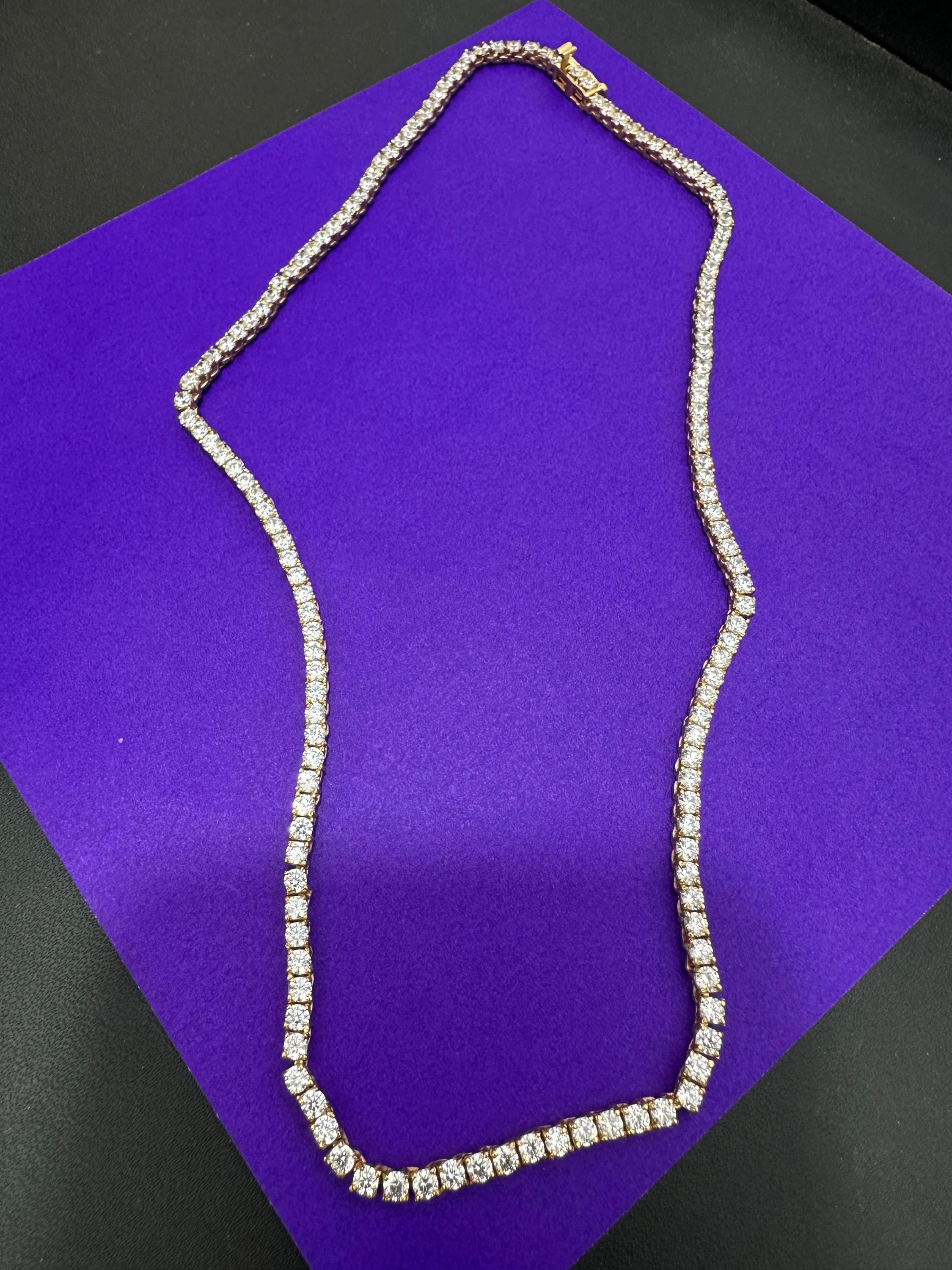 Classic Moissanite Tennis Necklace | 14K Gold Finish, Fine Jewelry Gift