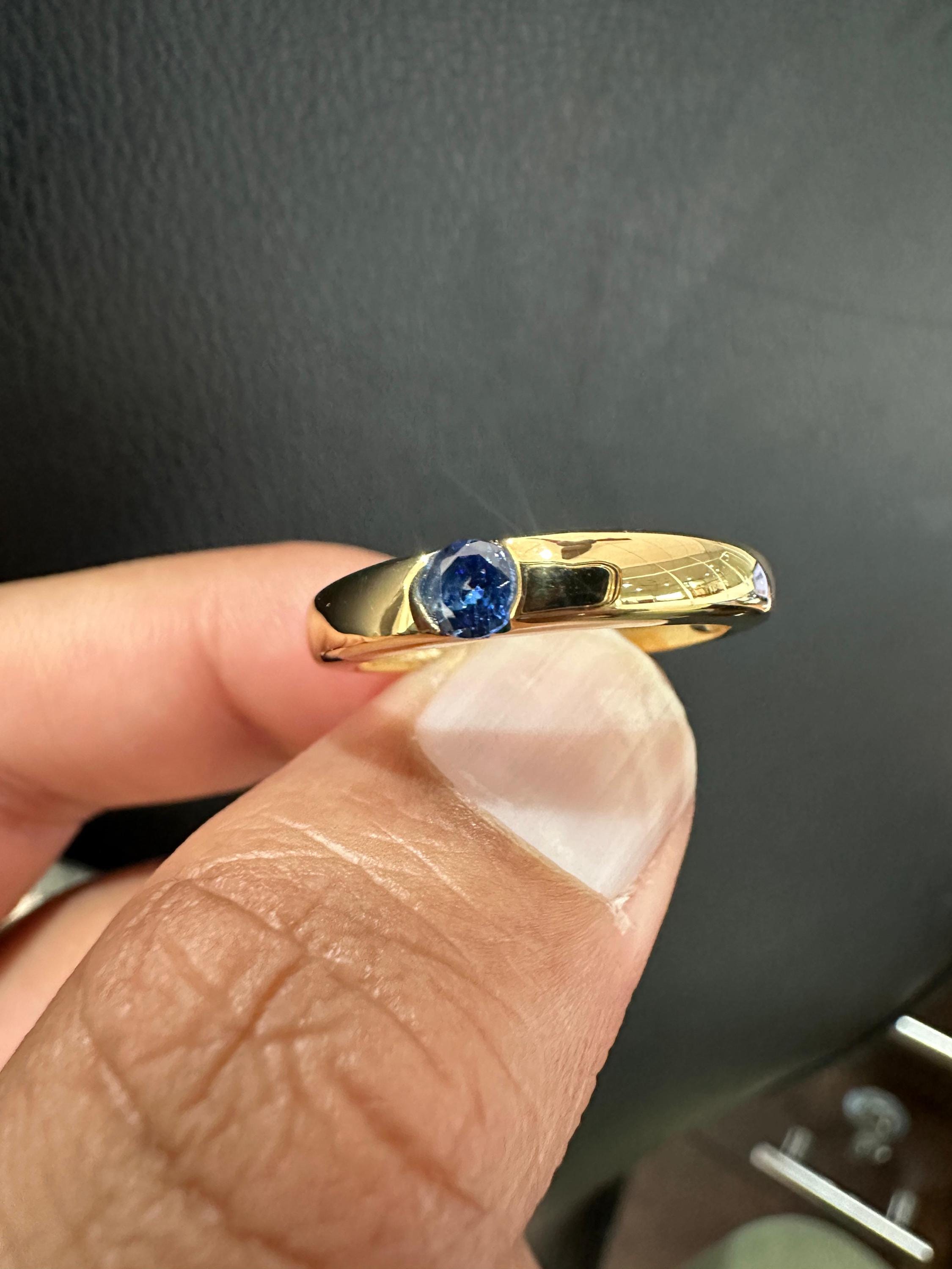 14K Gold Tanzanite Engagement Ring | Minimalist Promise Band