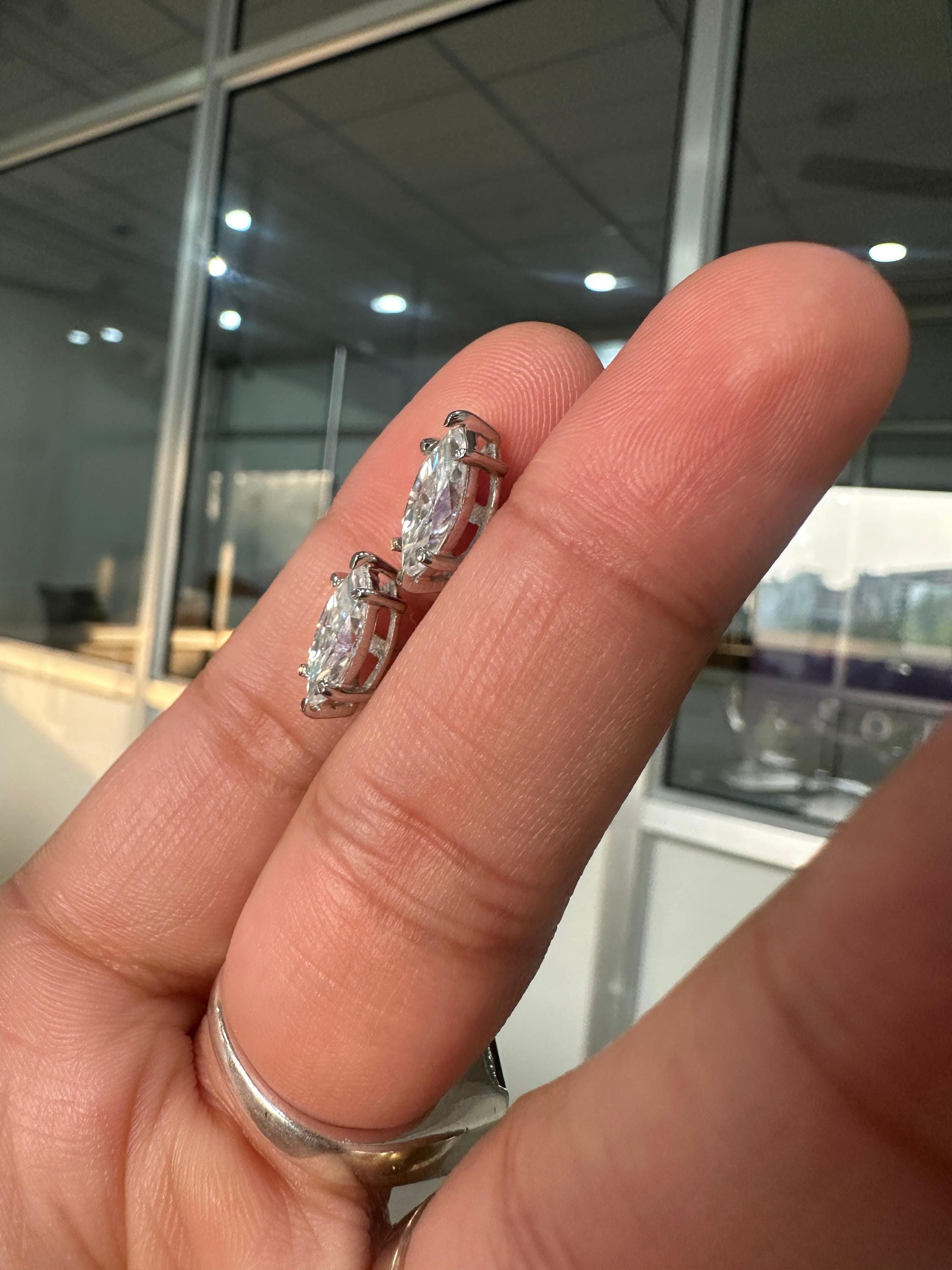 Marquise Moissanite Earrings | 5 CT Daimond Alternative Jewelry | 925 Silver