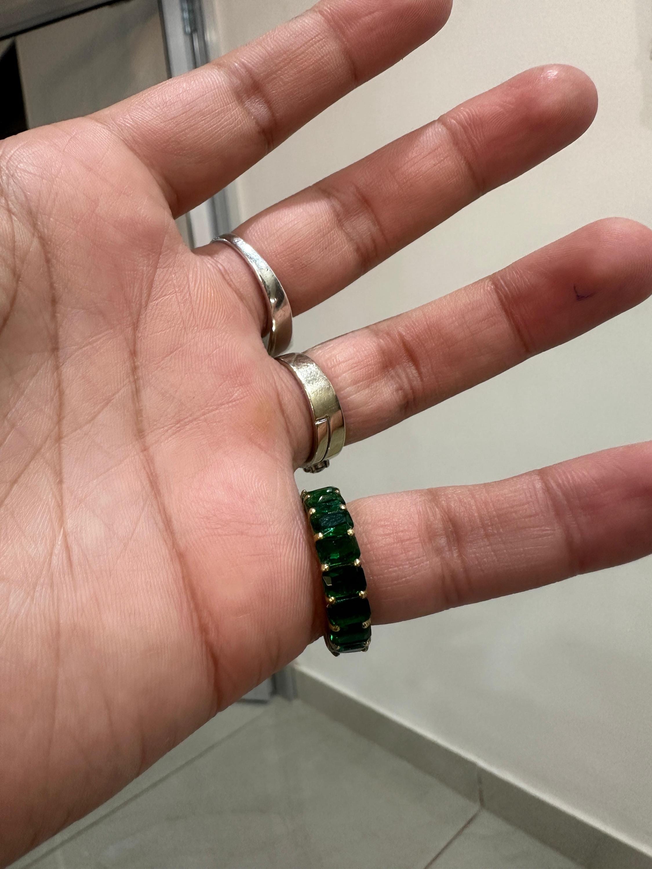 Emerald Eternity Band Ring | 14K Gold Finish, 11 Ct