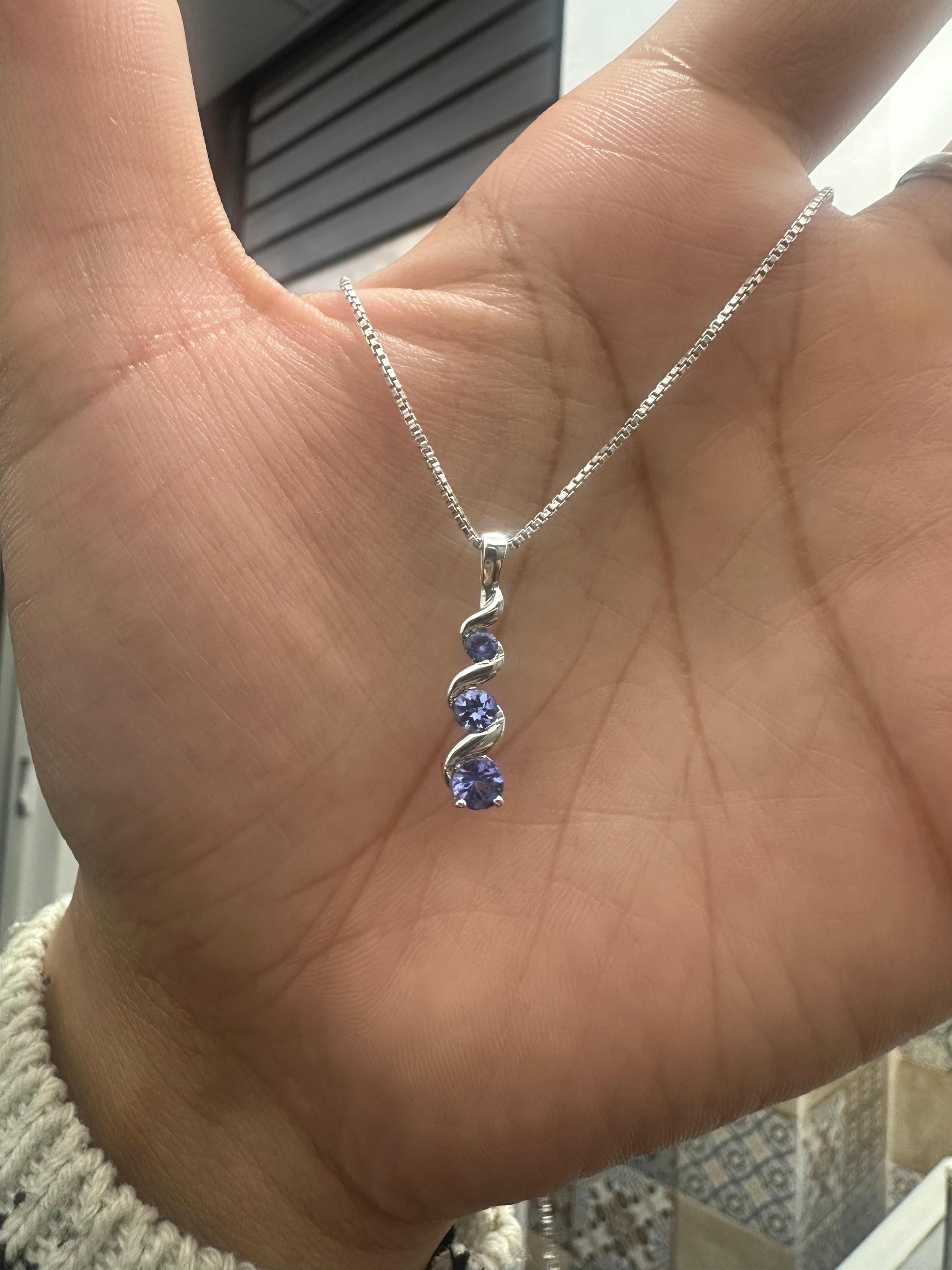 Unique Tanzanite Pendant Necklace | 925 Sterling Silver | December Birthstone Jewelry