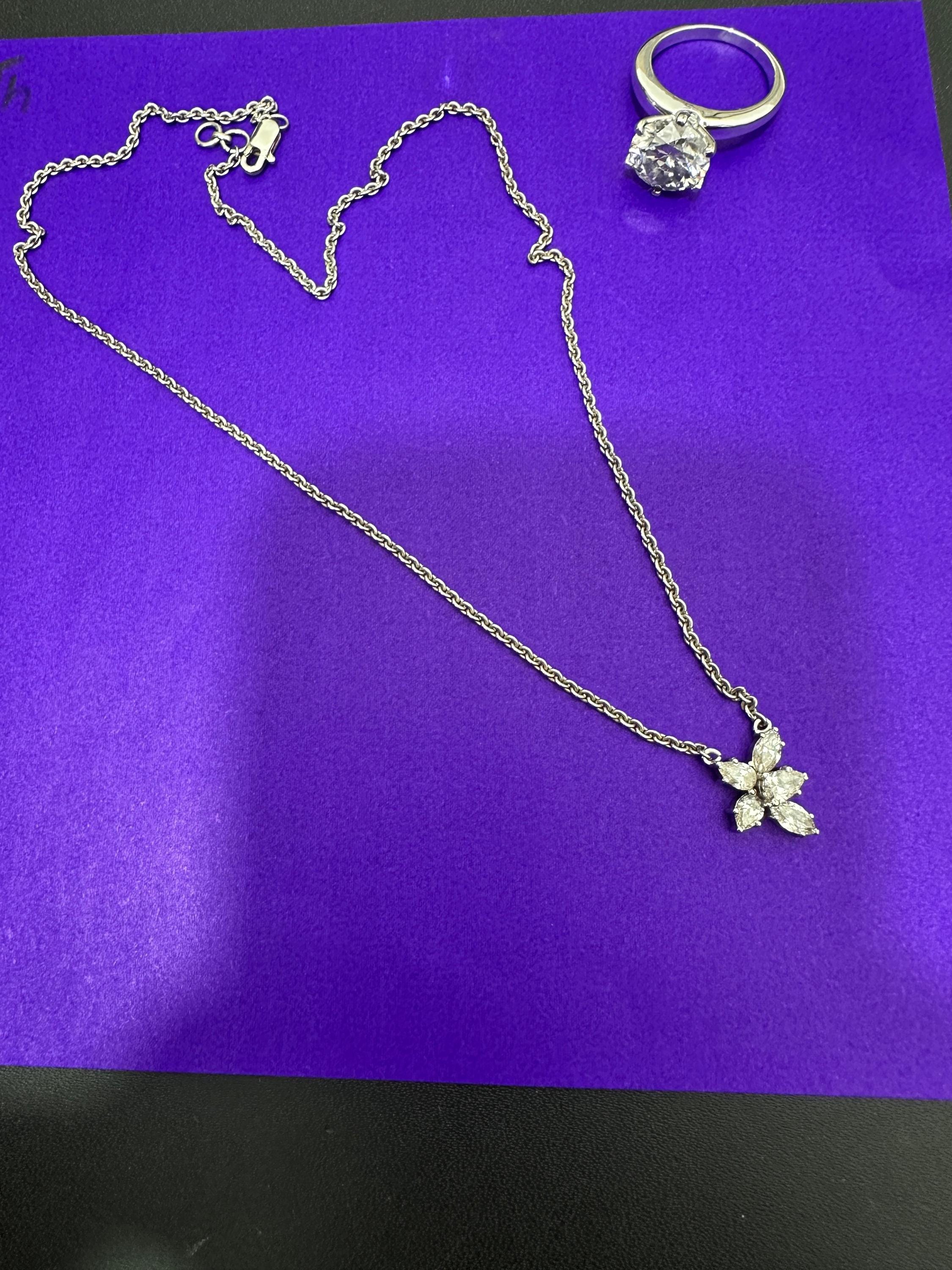 Diamond Butterfly Pendant Necklace | 14kt White Gold Finish, Fine Jewelry for Gift