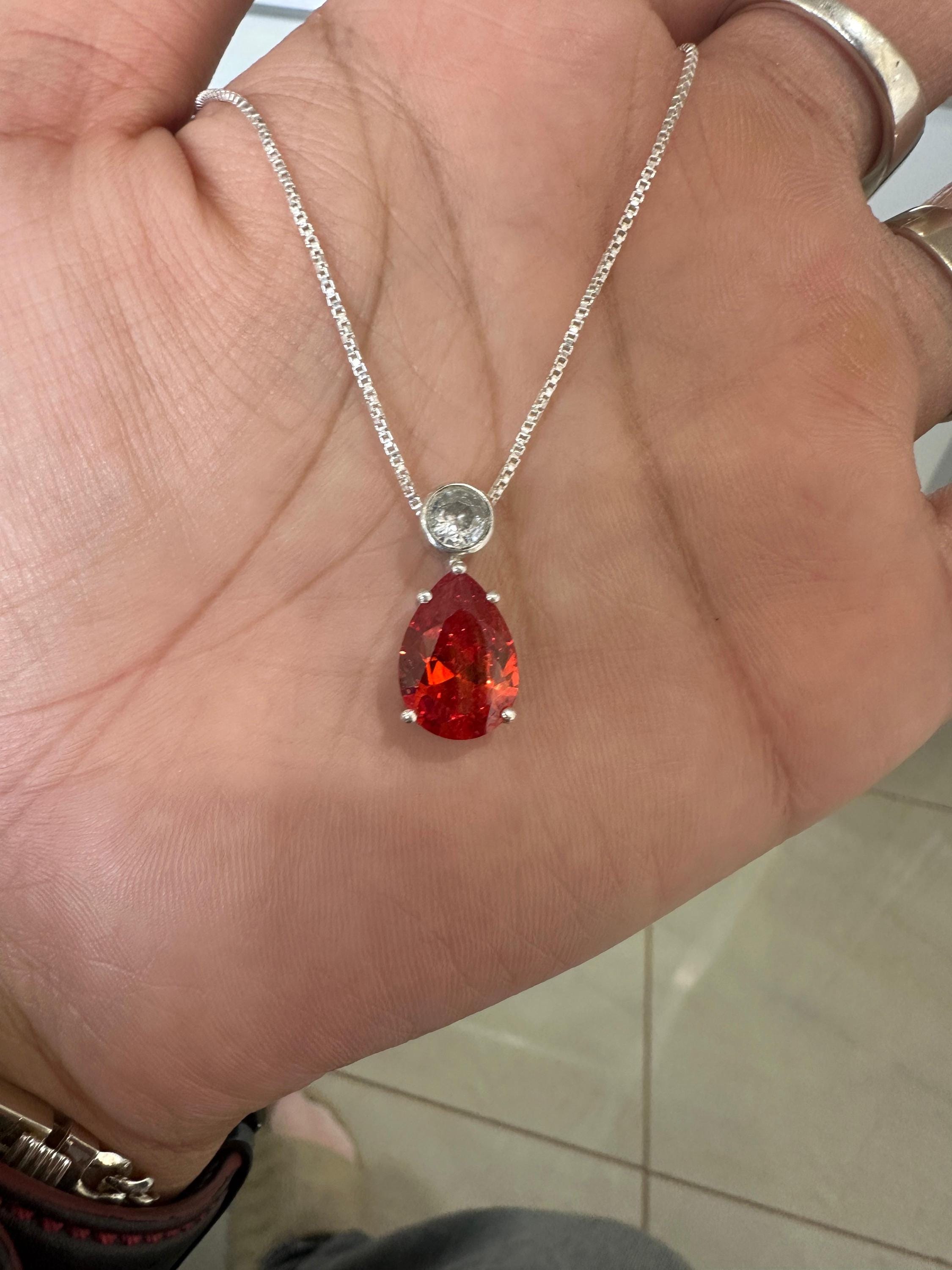 Pear Shape Mexican Opal Pendant • 925 Sterling Silver Gemstone Necklace, Money Stone