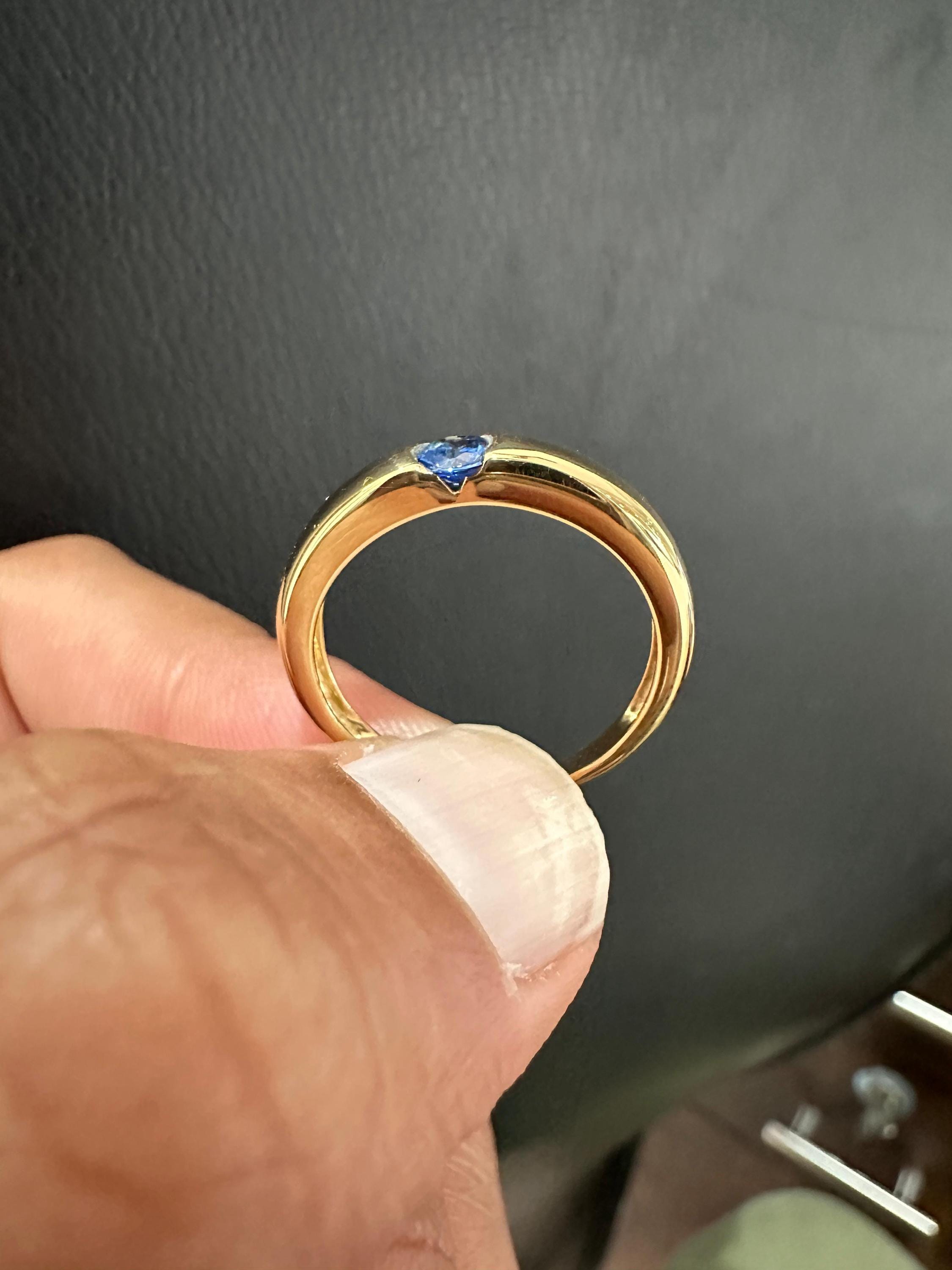 14K Gold Tanzanite Engagement Ring | Minimalist Promise Band