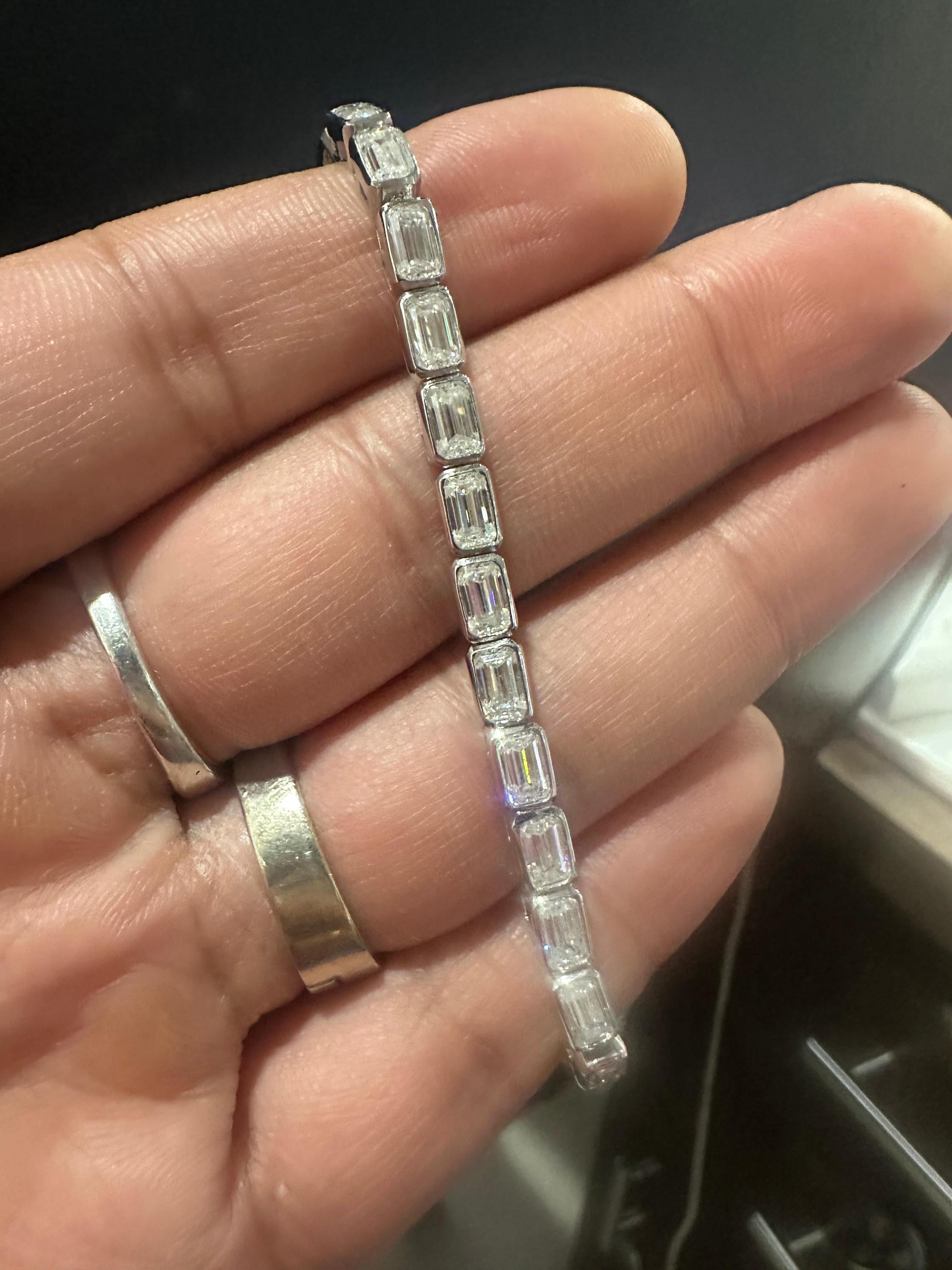 Men's Moissanite Tennis Bracelet | 925 Sterling Silver, 12 CT Luxury Gift for her