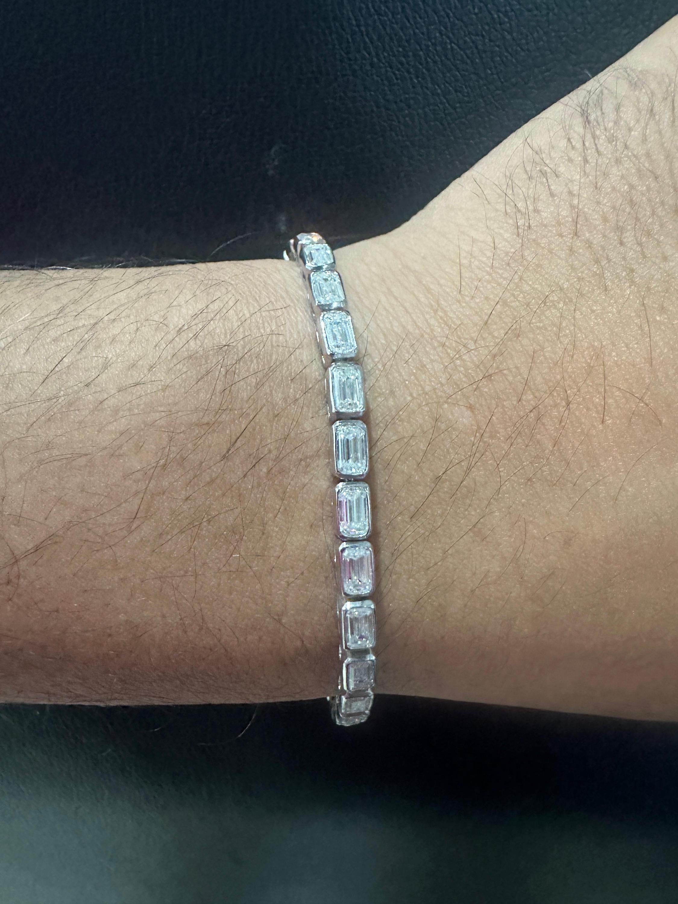 Men's Moissanite Tennis Bracelet | 925 Sterling Silver, 12 CT Luxury Gift for her