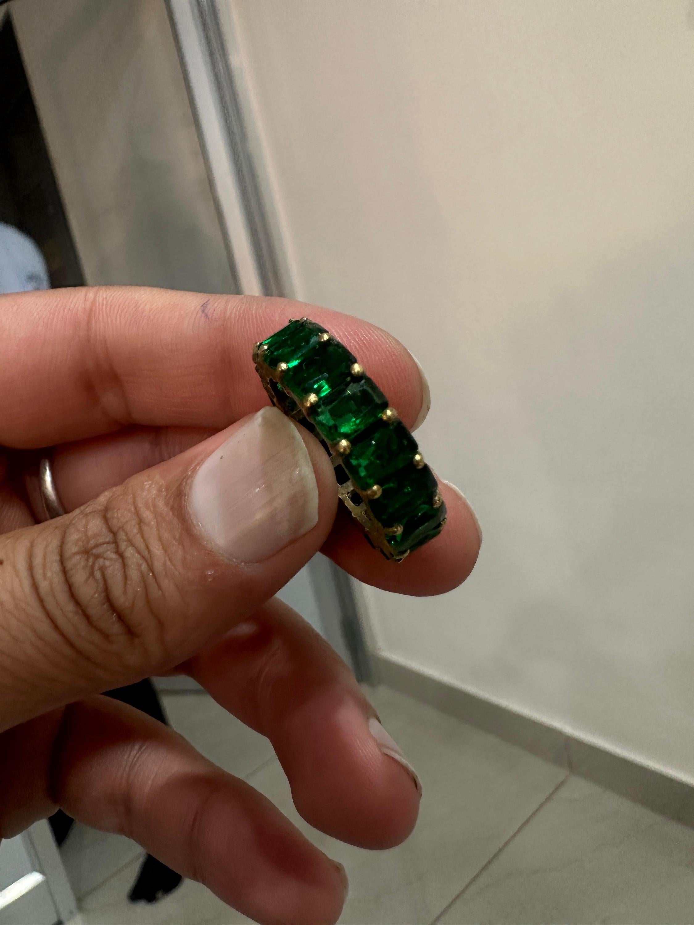 Emerald Eternity Band Ring | 14K Gold Finish, 11 Ct