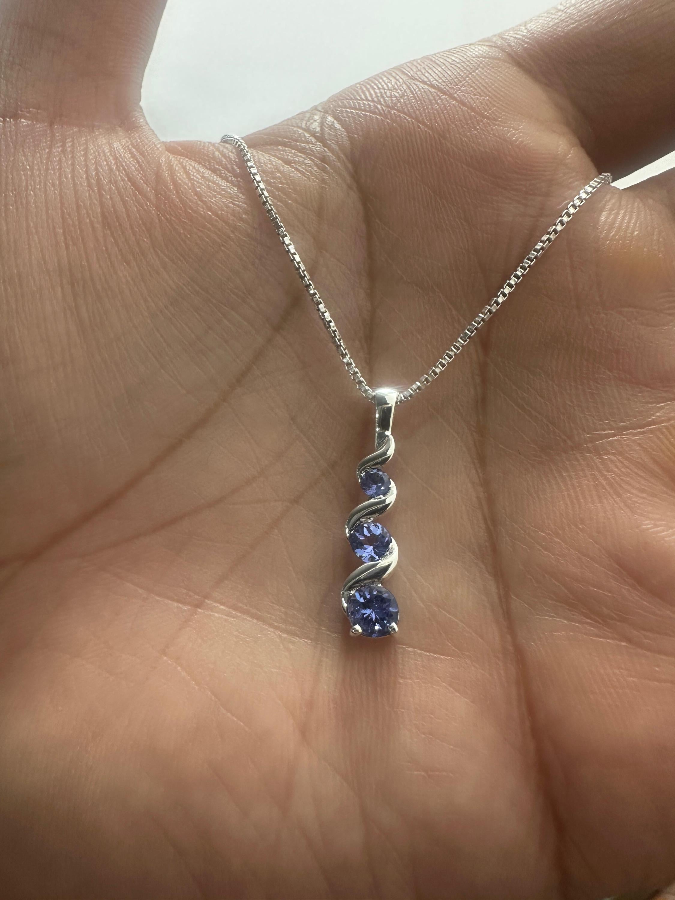 Unique Tanzanite Pendant Necklace | 925 Sterling Silver | December Birthstone Jewelry