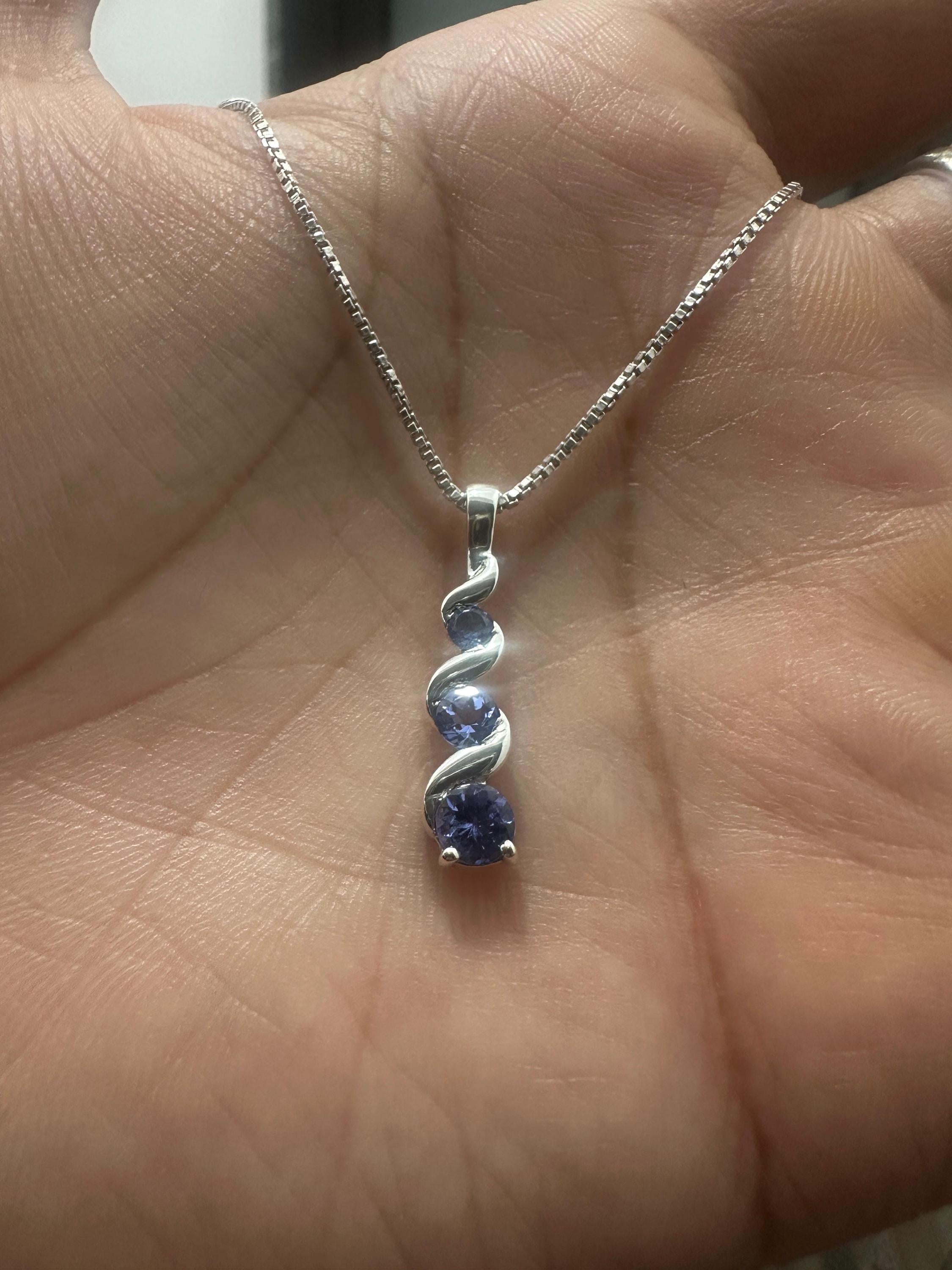 Unique Tanzanite Pendant Necklace | 925 Sterling Silver | December Birthstone Jewelry