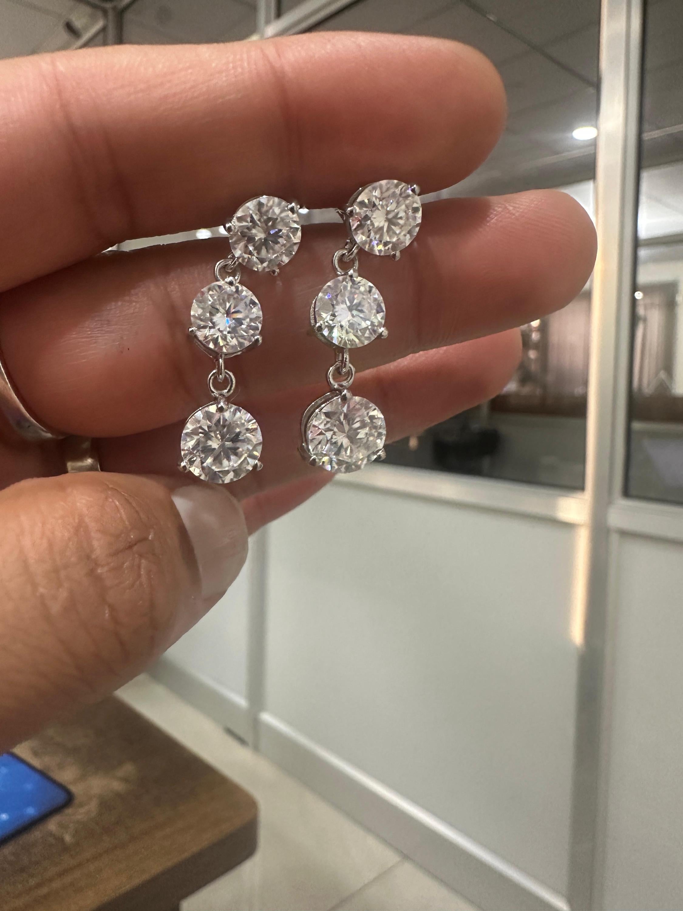 Moissanite Drop Earrings | 925 Sterling Silver Anniversary Gift