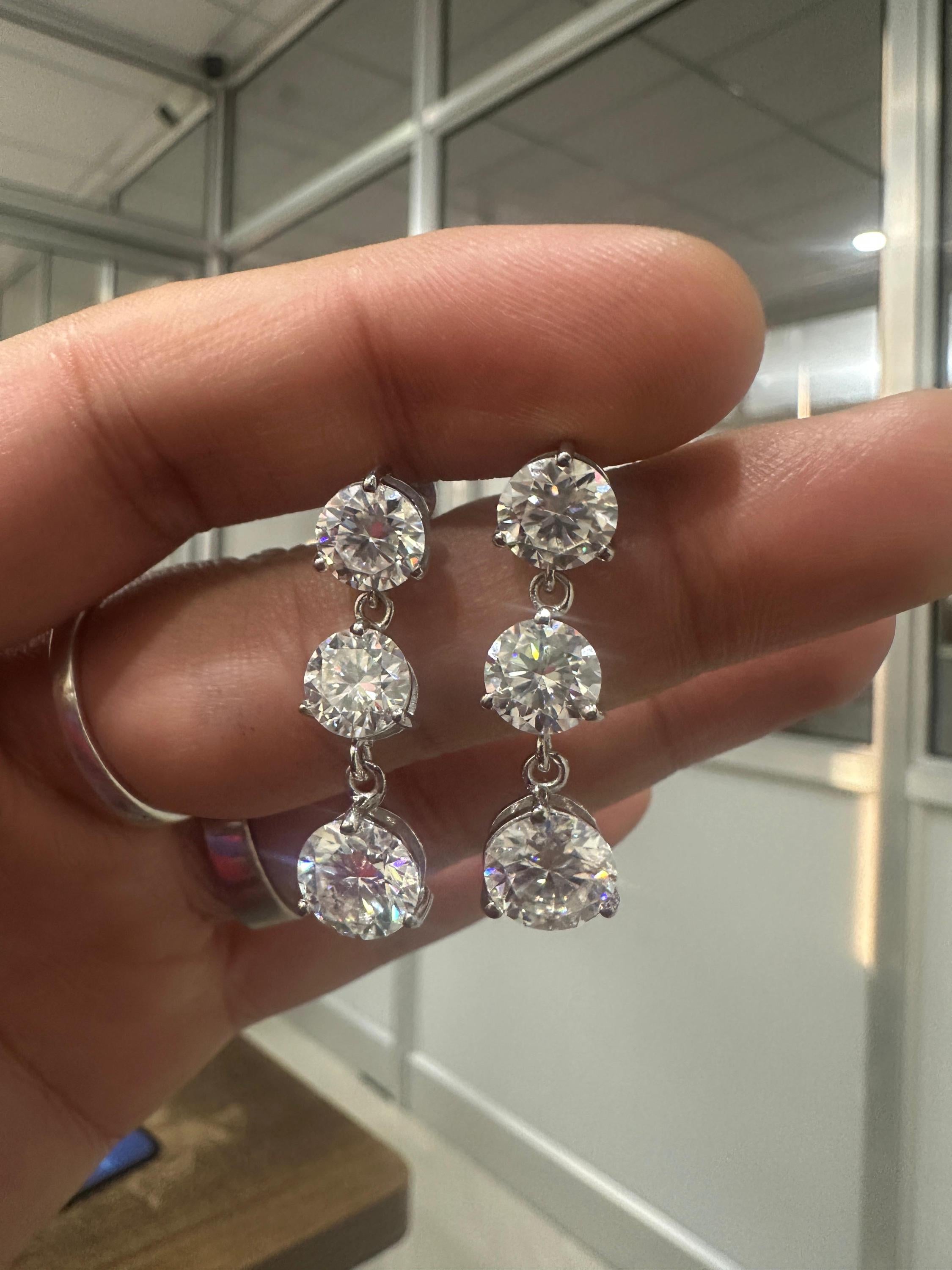 Moissanite Drop Earrings | 925 Sterling Silver Anniversary Gift