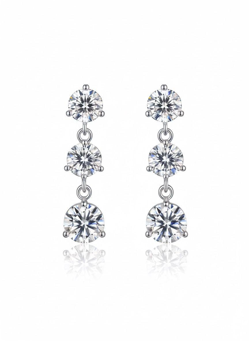 Moissanite Drop Earrings | 925 Sterling Silver Anniversary Gift