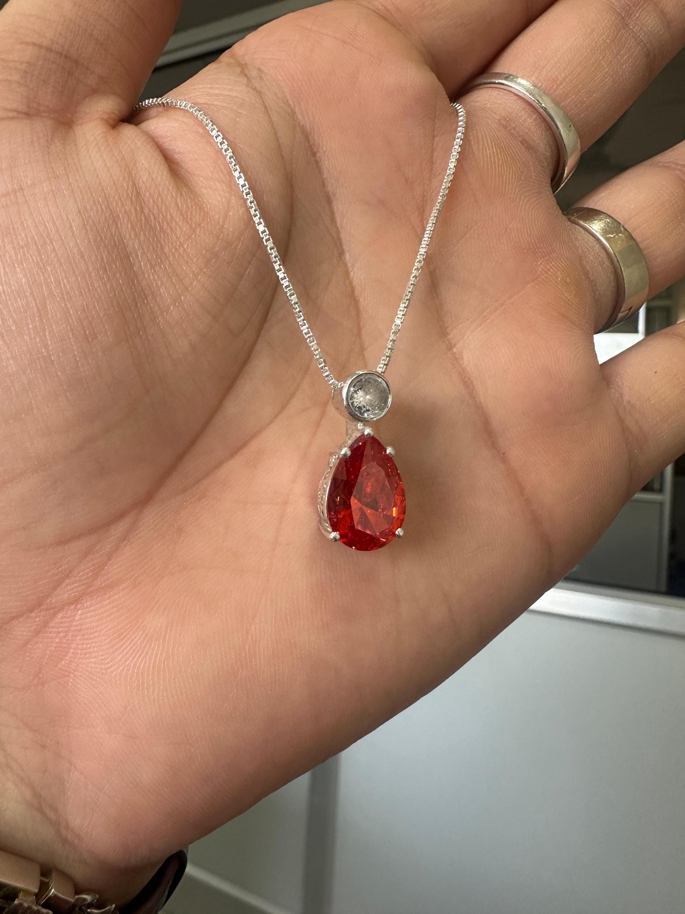 Pear Shape Mexican Opal Pendant • 925 Sterling Silver Gemstone Necklace, Money Stone