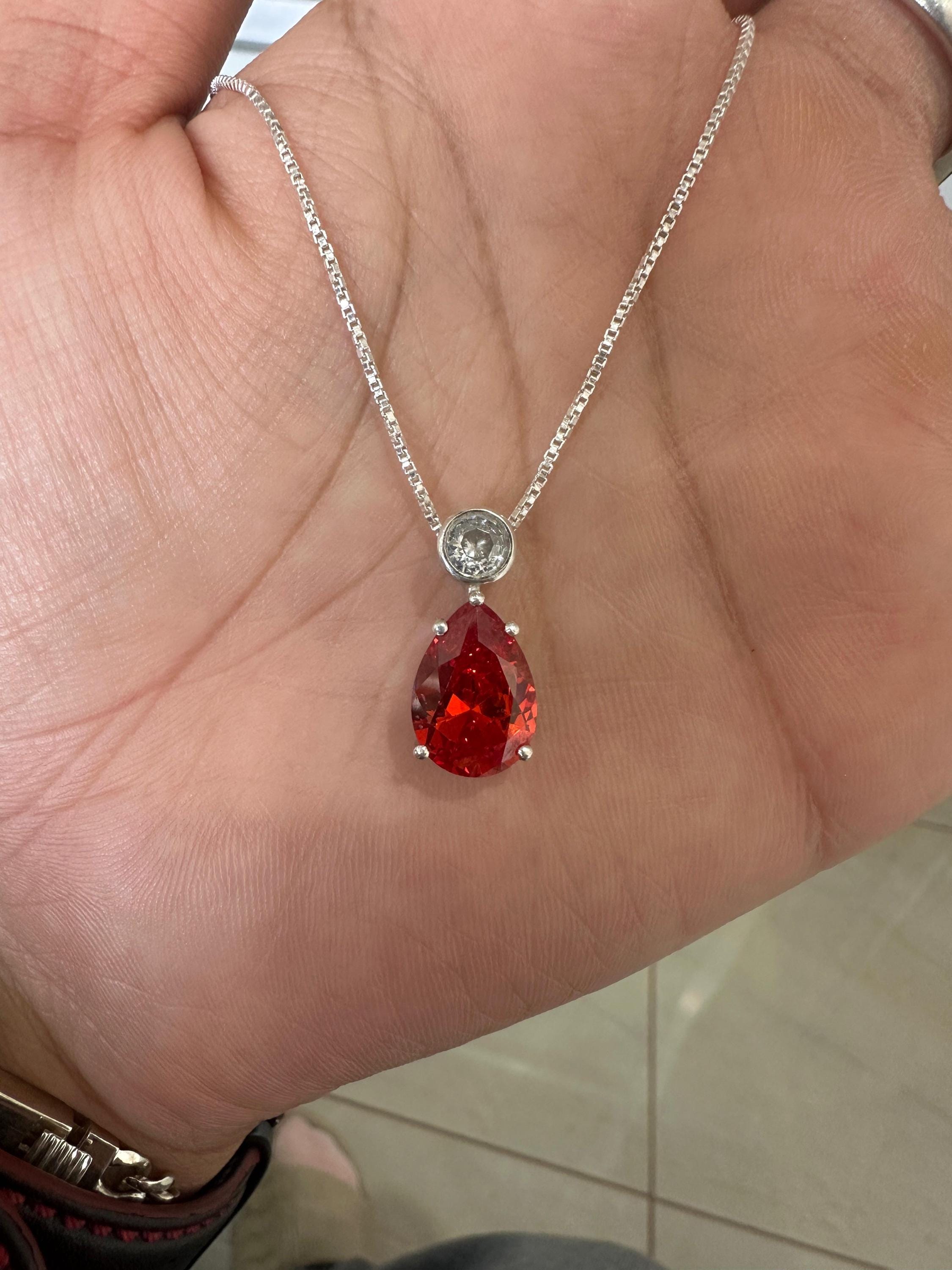 Pear Shape Mexican Opal Pendant • 925 Sterling Silver Gemstone Necklace, Money Stone