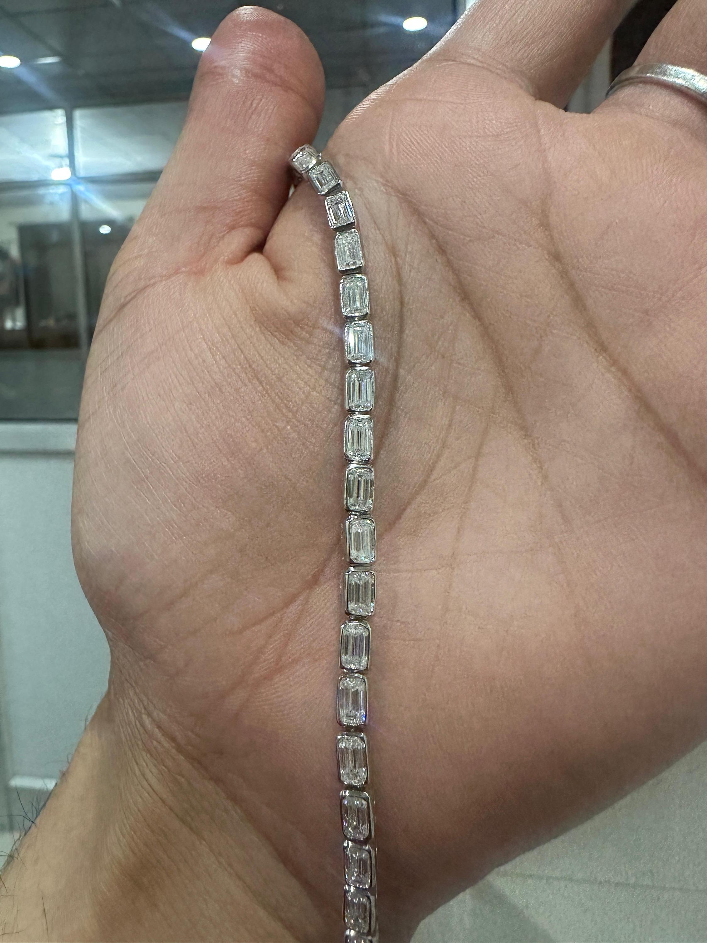 Men's Moissanite Tennis Bracelet | 925 Sterling Silver, 12 CT Luxury Gift for her