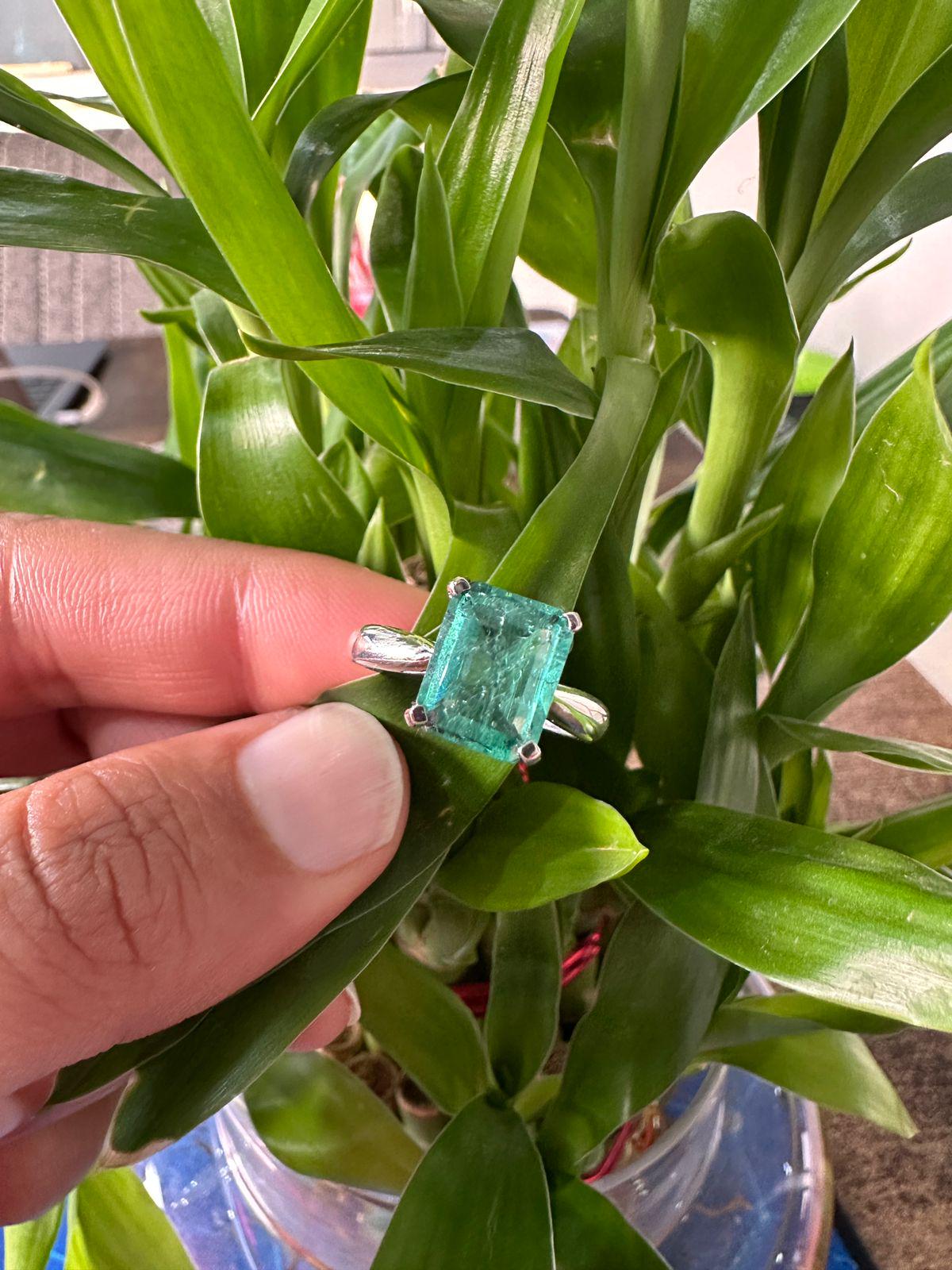 14k Gold Russian Emerald Engagement Ring | Luxury Anniversary gift for her