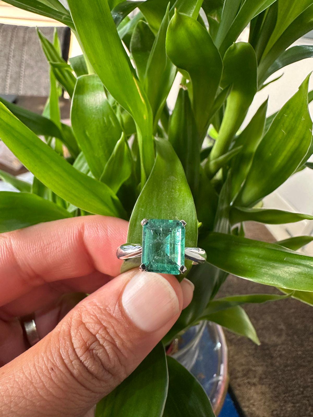 14k Gold Lab Emerald Ring | 3ct Solitaire Engagement Ring