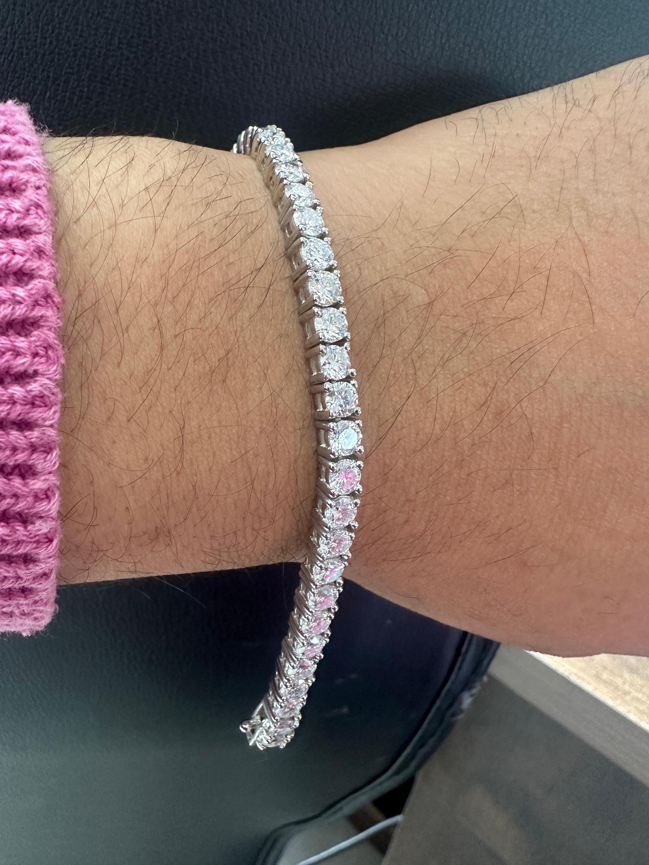 Moissanite Tennis Bracelet | 14K White Gold Vermeil over 925 Sterling Silver