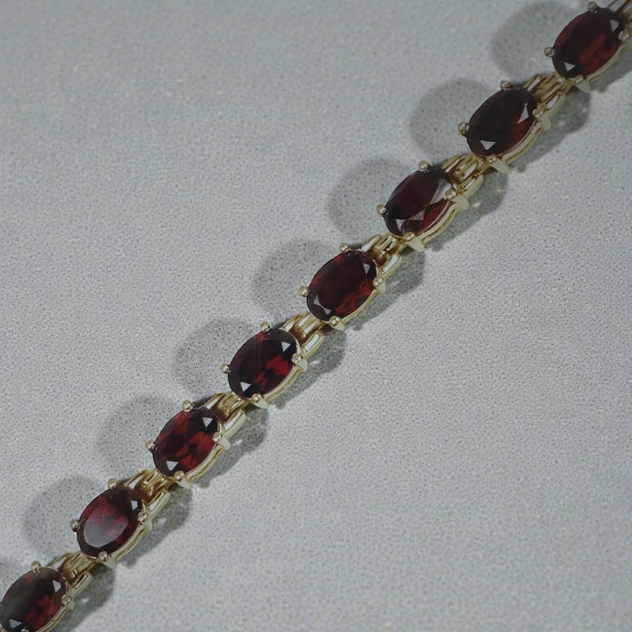 Customized Red Garnet Tennis Bracelet | 14K Gold Vermeil Finish over 925 Silver | January Birthstone