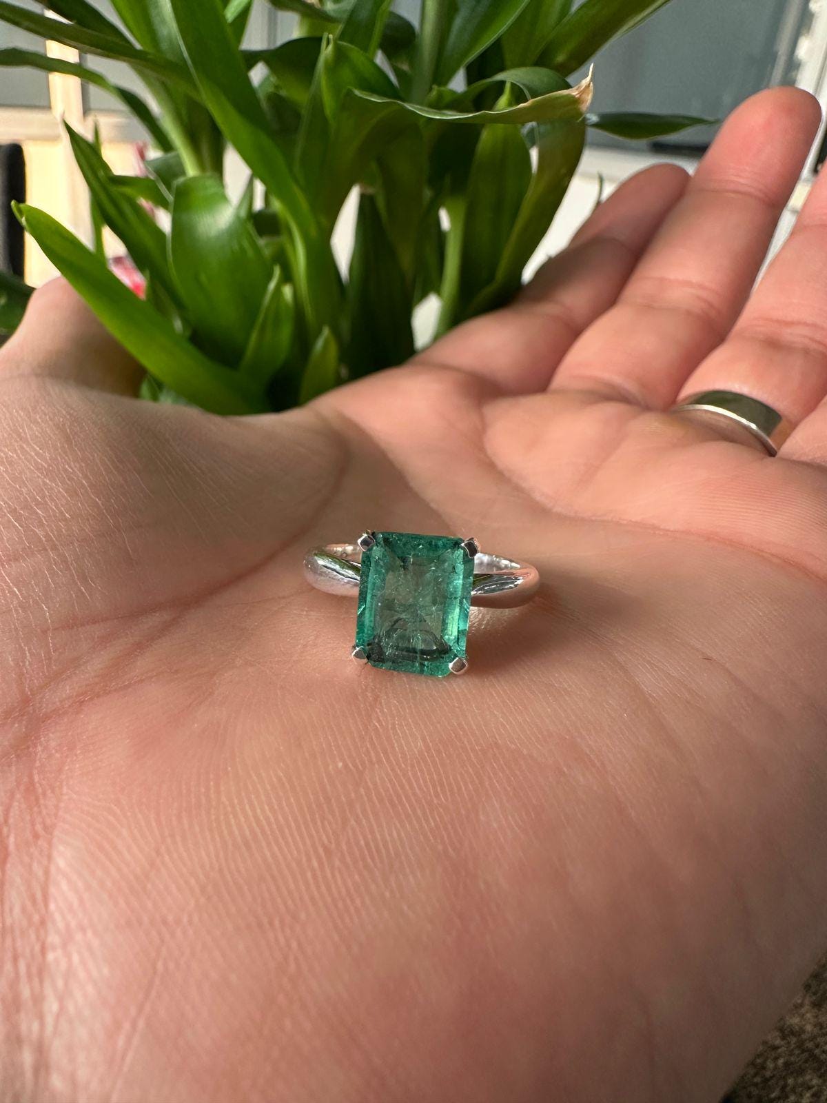 14k Gold Russian Emerald Engagement Ring | Luxury Anniversary gift for her