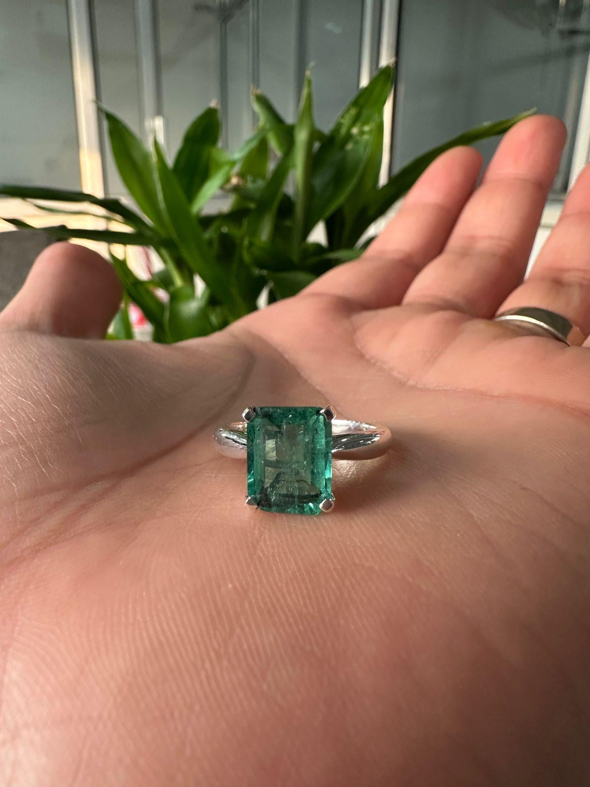 14k Gold Lab Emerald Ring | 3ct Solitaire Engagement Ring