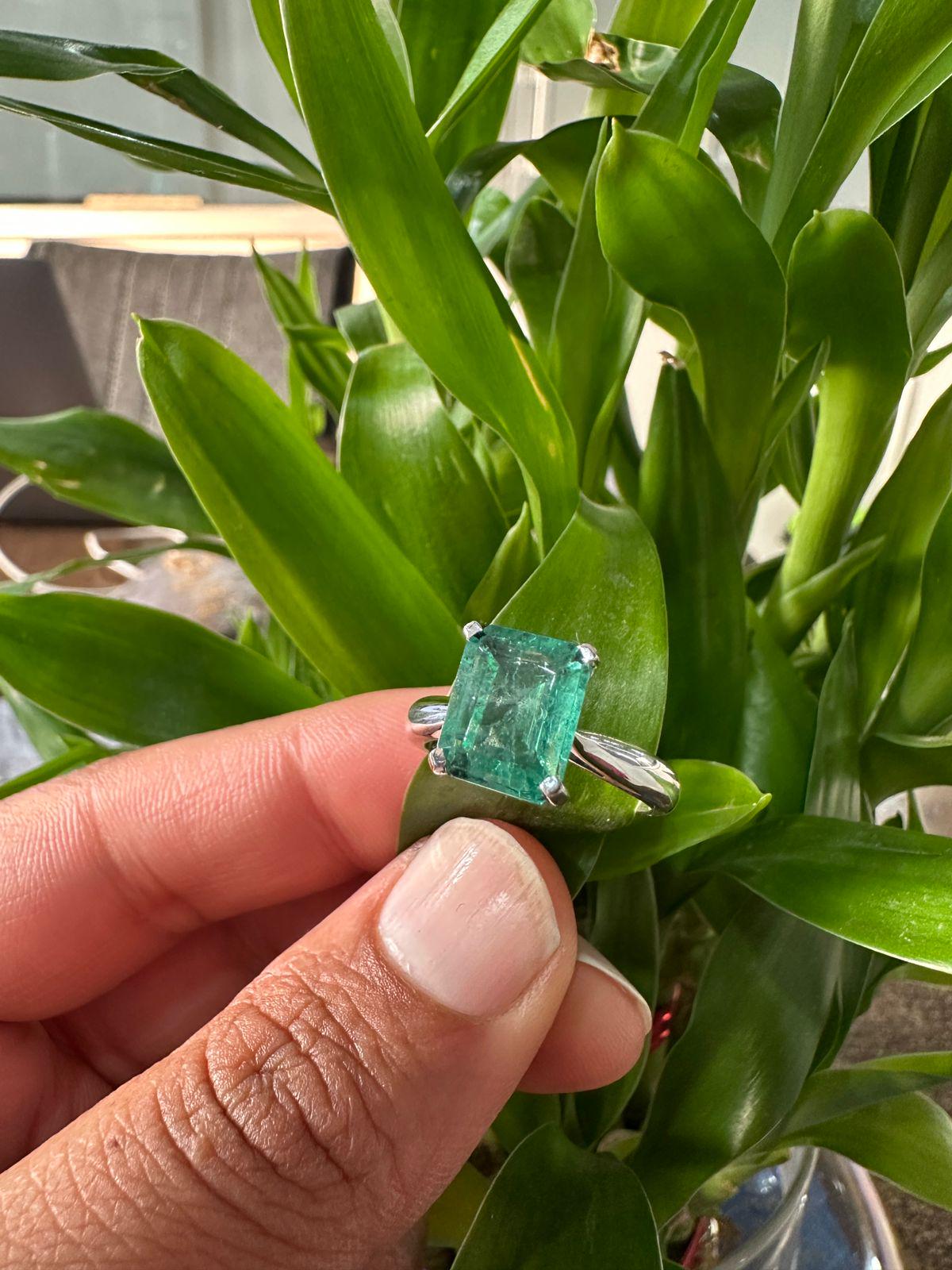 14k Gold Russian Emerald Engagement Ring | Luxury Anniversary gift for her