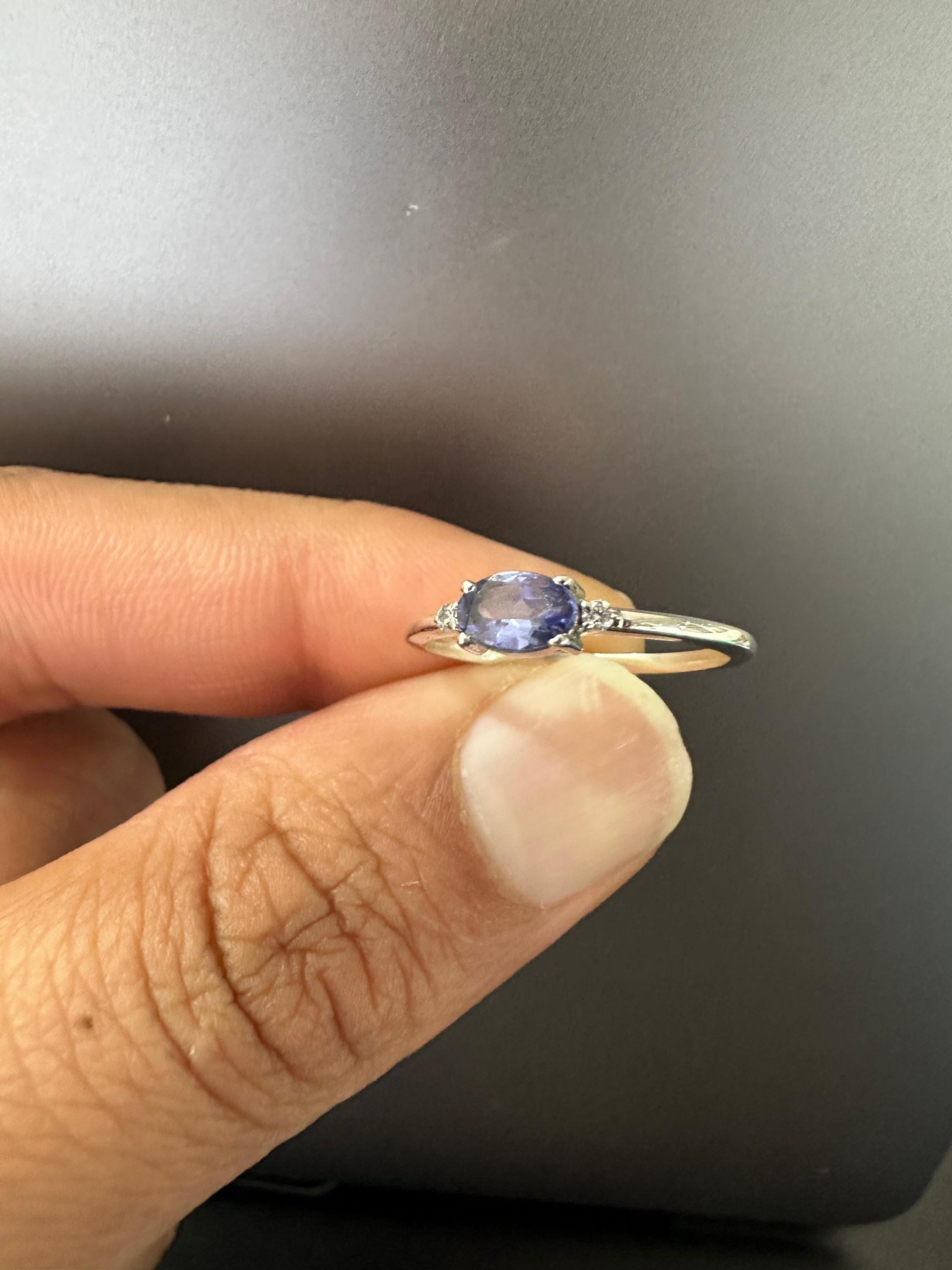 14k Gold Tanzanite Engagement Ring – Oval Cut Rare Gemstone Jewelry for gift