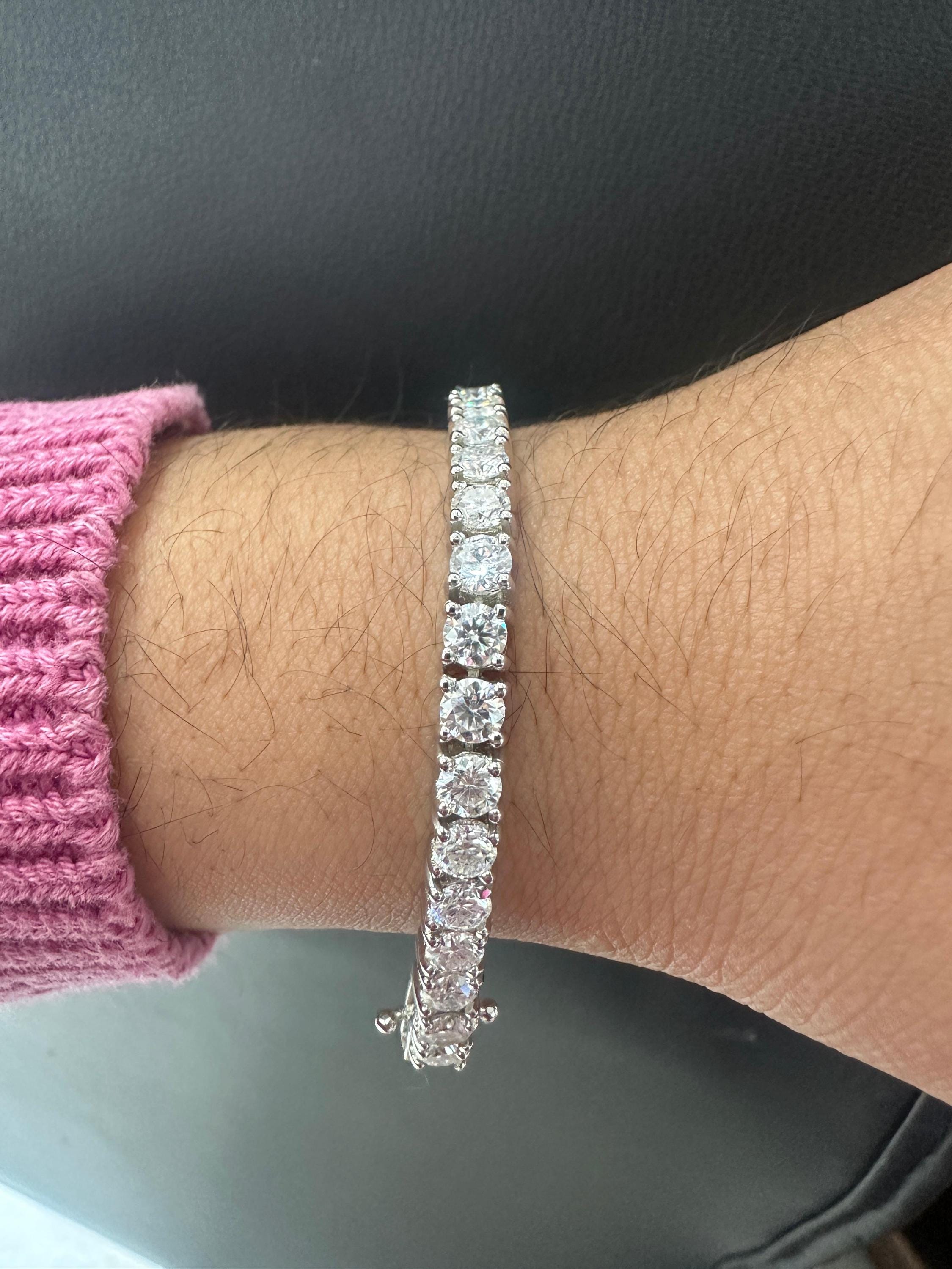 Moissanite Tennis Bracelet | 14K White Gold Vermeil over 925 Sterling Silver
