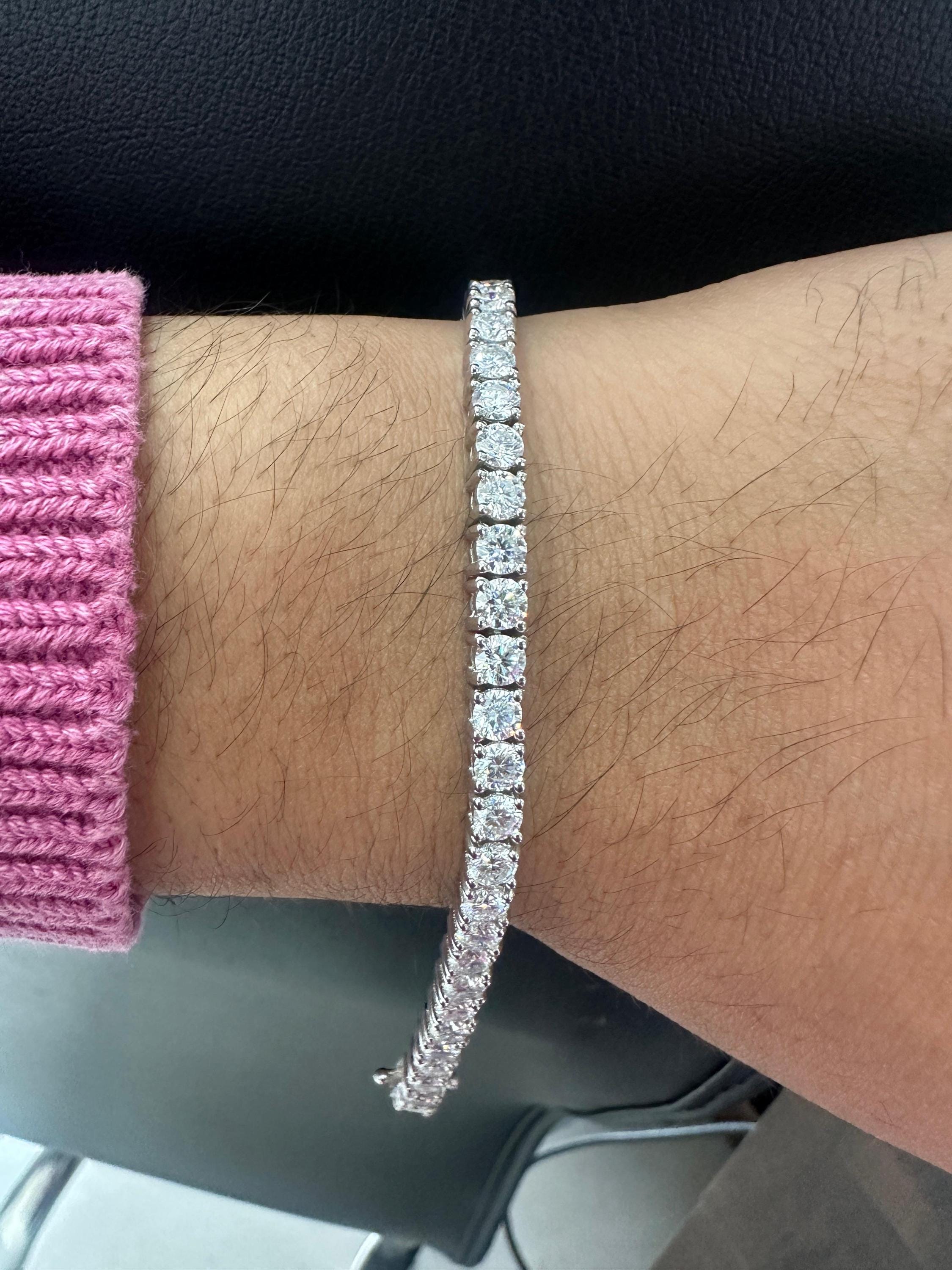 Moissanite Tennis Bracelet | 14K White Gold Vermeil over 925 Sterling Silver