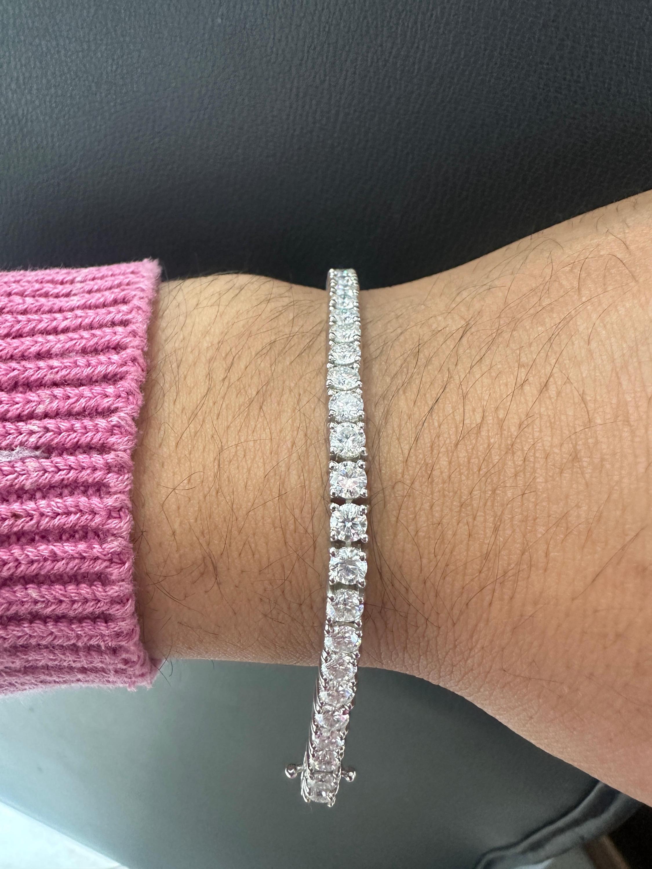 Moissanite Tennis Bracelet | 14K White Gold Vermeil over 925 Sterling Silver