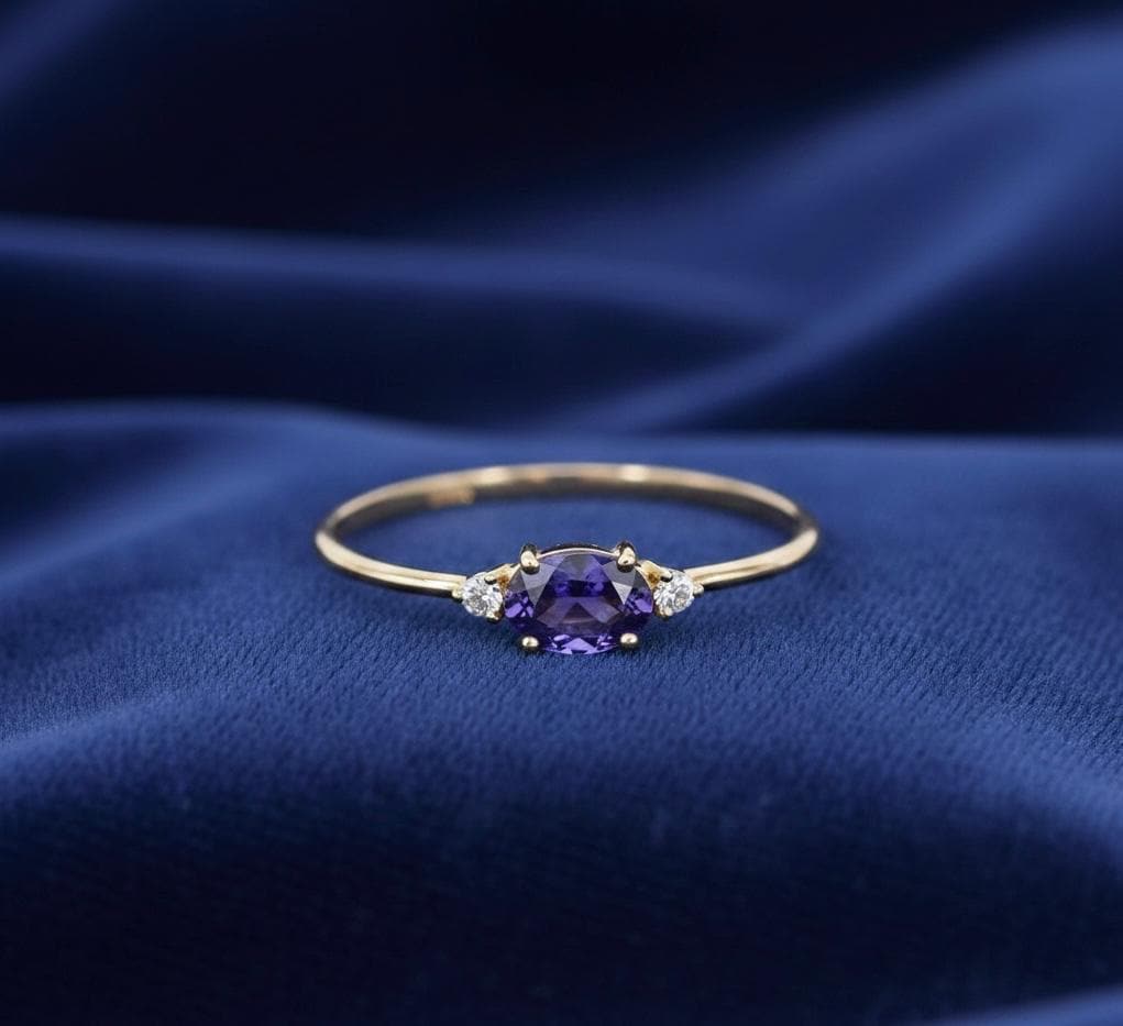 14k Gold Tanzanite Engagement Ring – Oval Cut Rare Gemstone Jewelry for gift