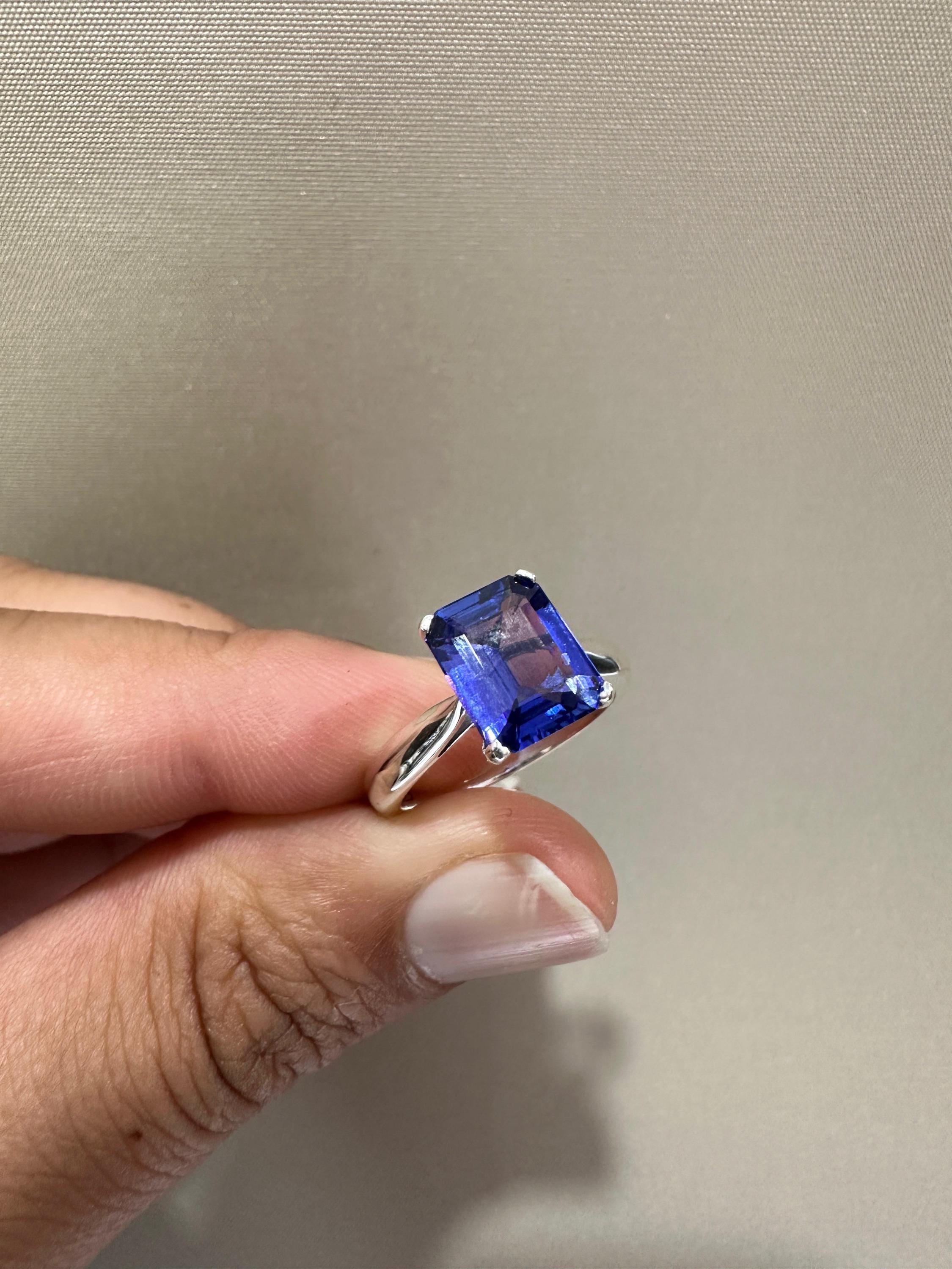 2.25 CT Luxury Tanzanite Engagement Ring | 14k White Gold, First Anniversary Gift for her