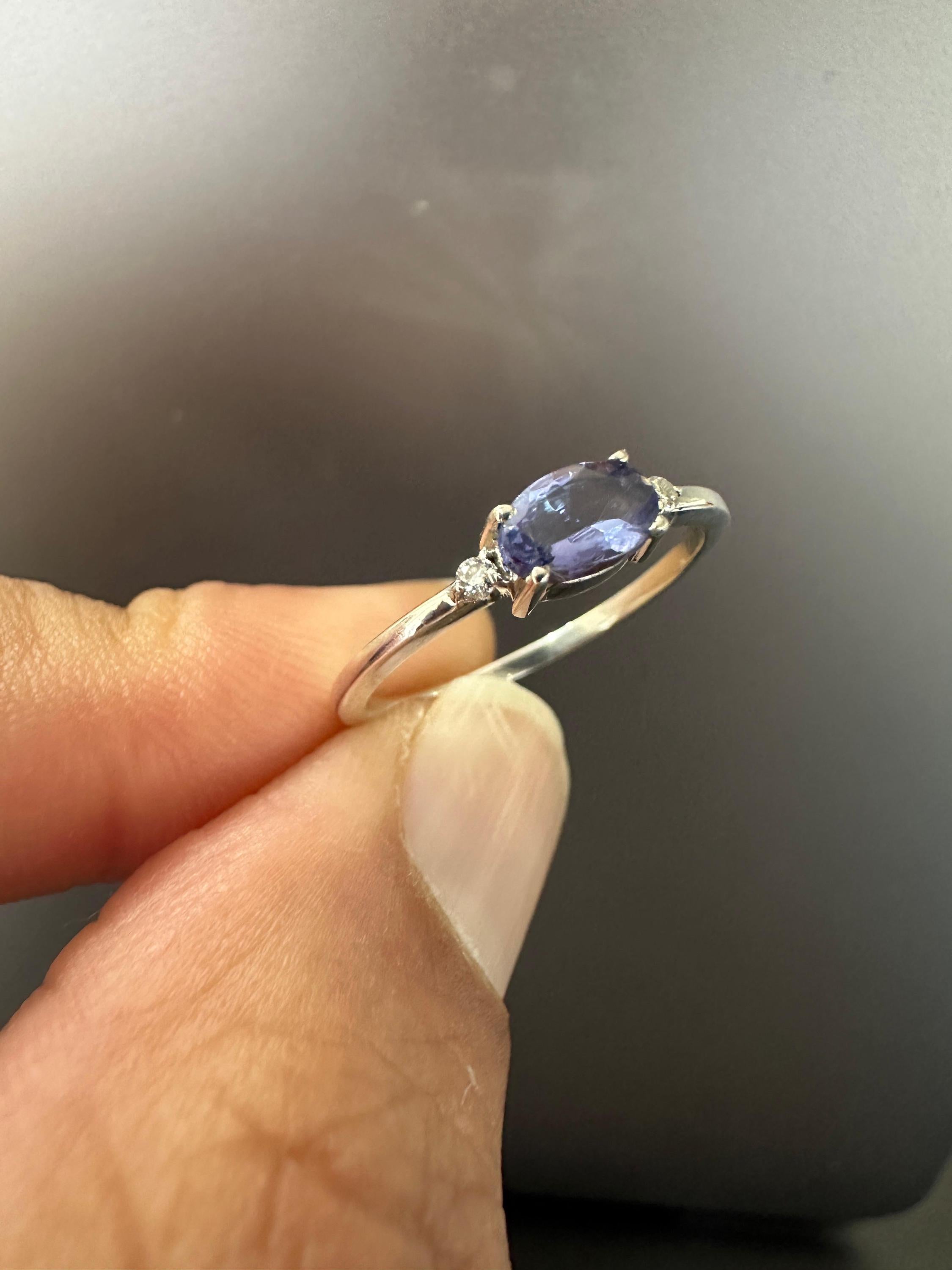 14k Gold Tanzanite Engagement Ring – Oval Cut Rare Gemstone Jewelry for gift