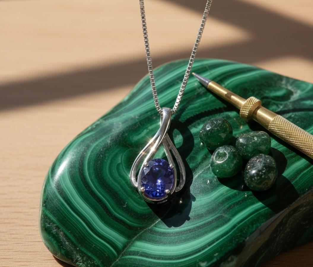14k Gold Tanzanite Infinity Pendant | 2 CT Rare Blue Gemstone Necklace for her