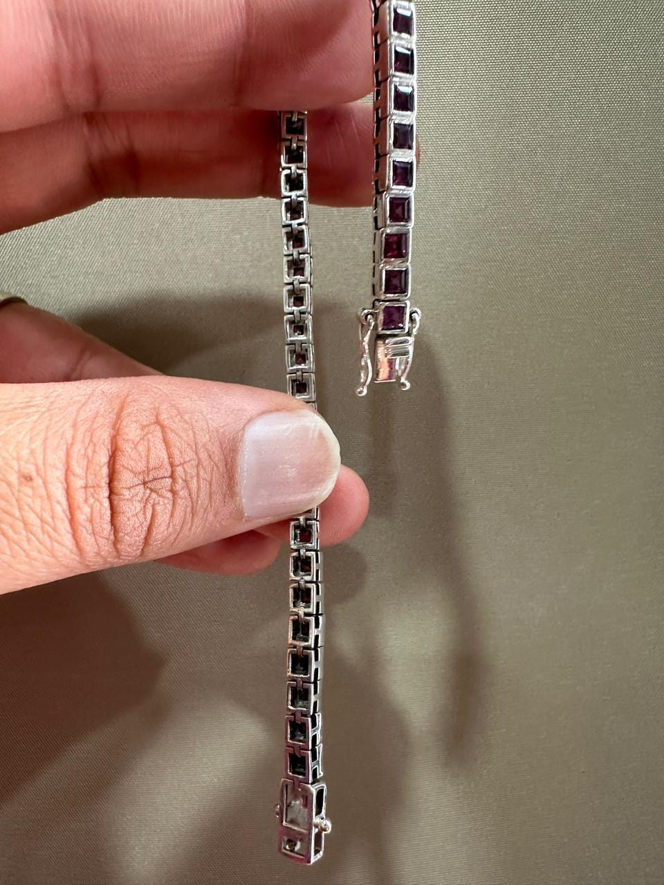 Raspberry Rhodolite Tennis Bracelet | 925 Sterling Silver Finish, Bezel Set