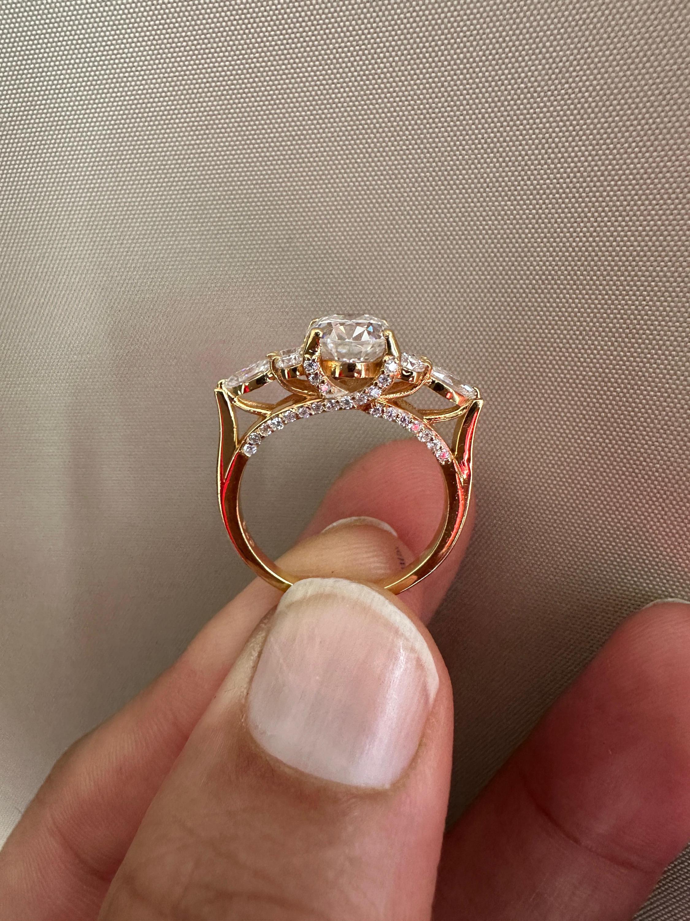 2 CT Oval Lab Diamond Ring 14K Gold | Vintage Inspired Engagement Ring