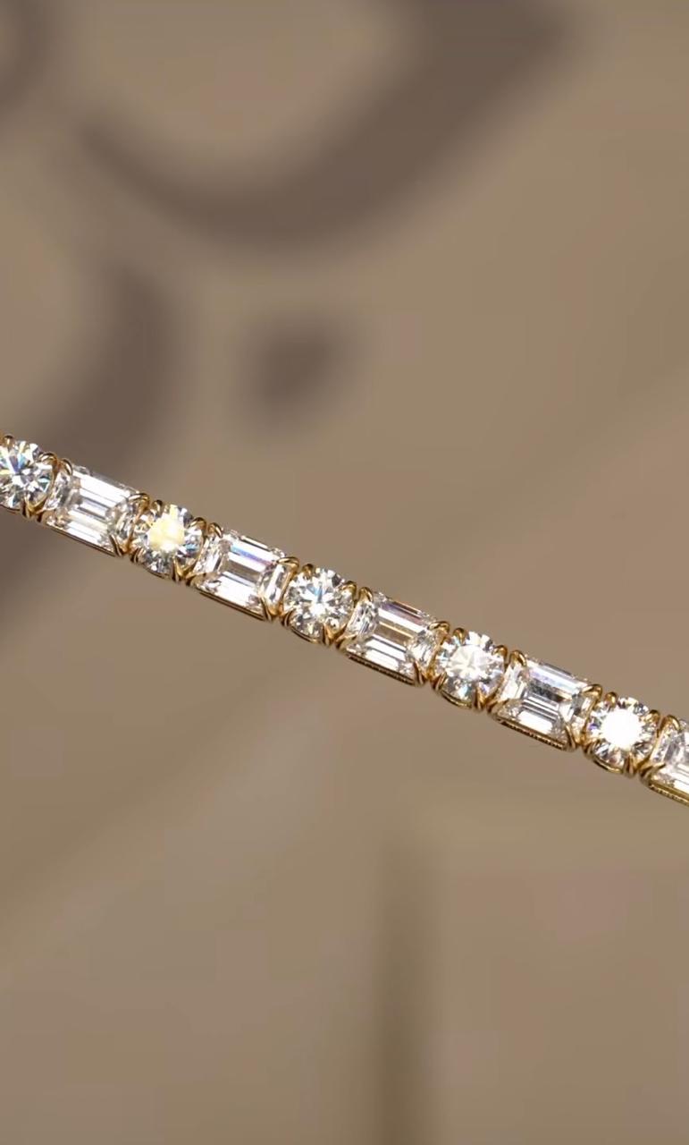 Multi Shape Moissanite Tennis Bracelet | 14k Gold Finish, Fine Jewelry for her