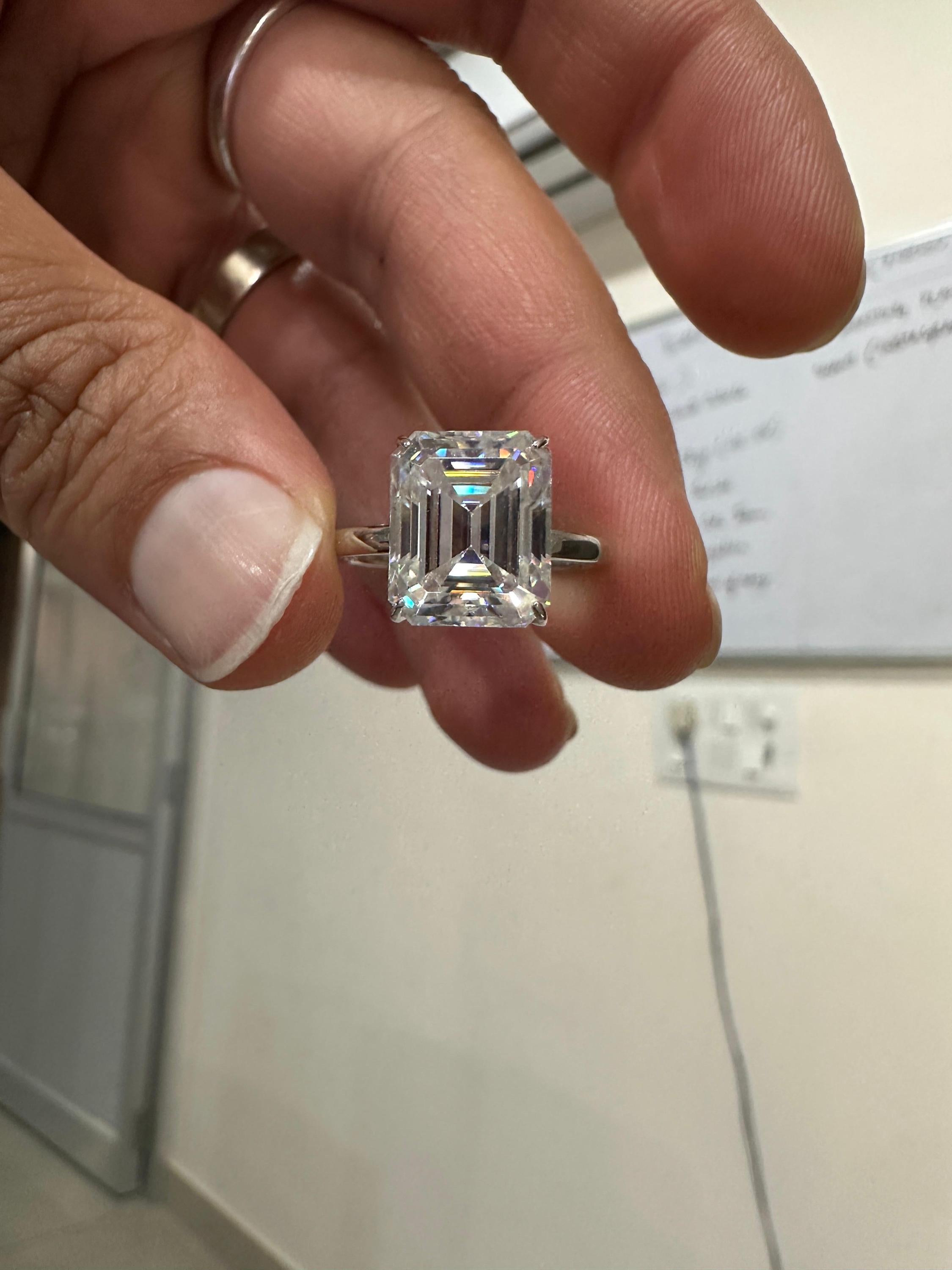 3 CT Emerald Cut Lab Diamond Engagement Ring | 14K White Gold Solitaire (IGI Certified)