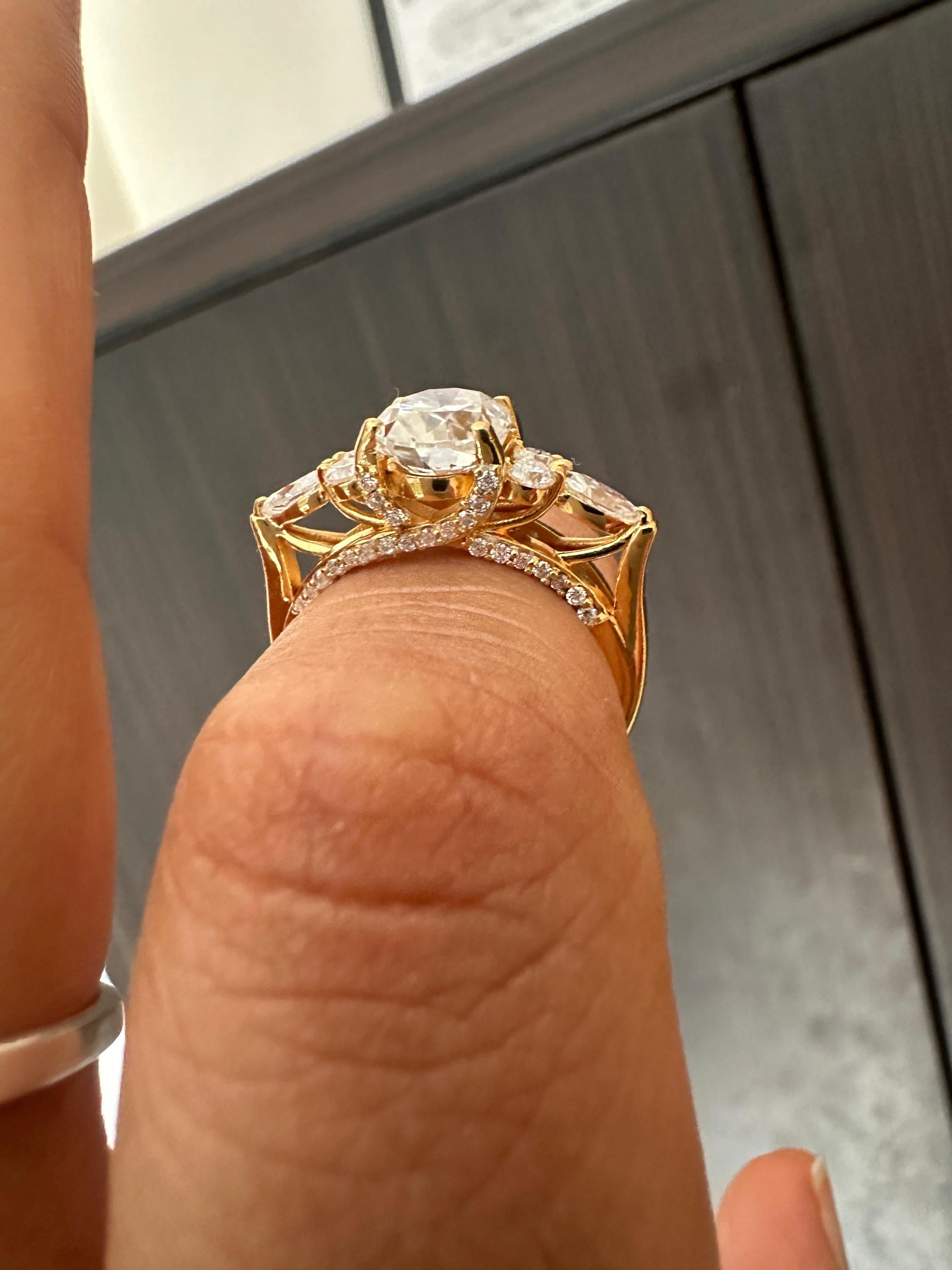 2 CT Oval Lab Diamond Ring 14K Gold | Vintage Inspired Engagement Ring
