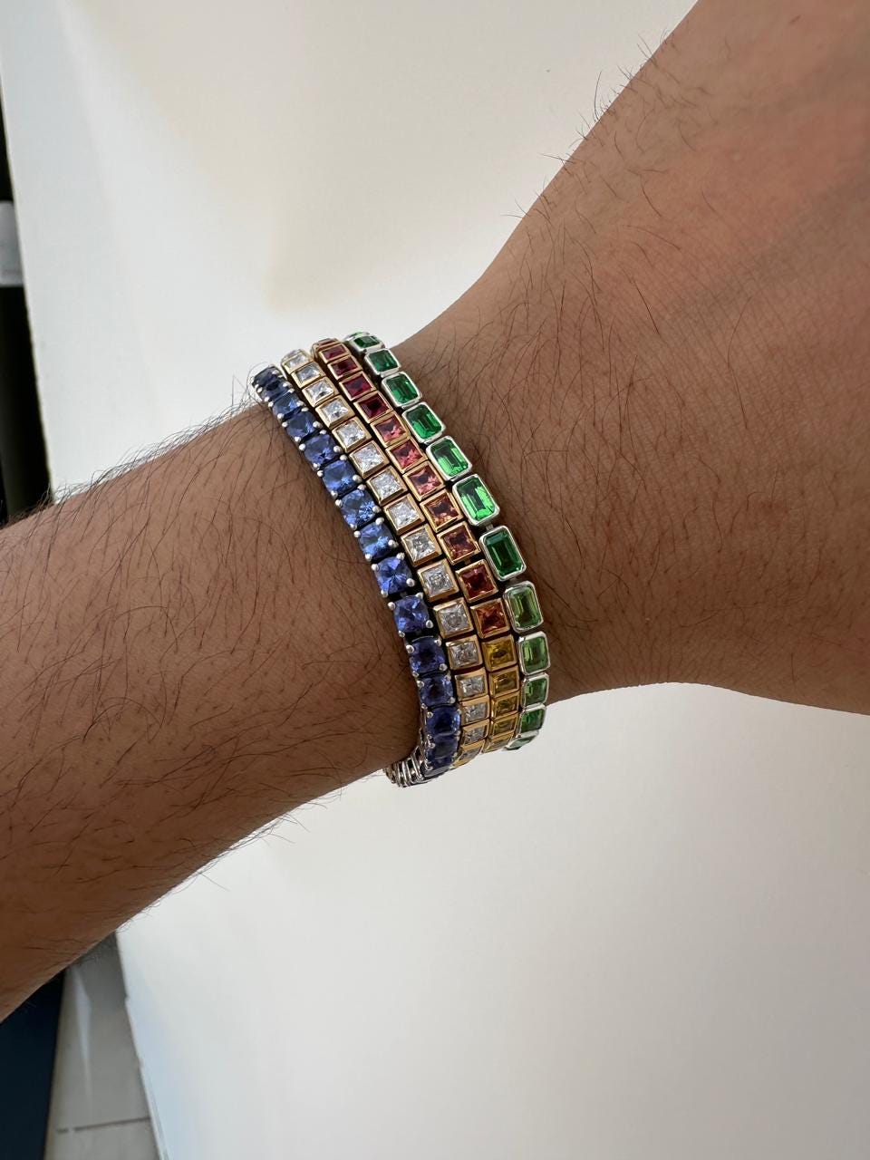 Tennis Bracelet Set for gift | 925 Silver 14K Gold Vermeil, Tanzanite, Emerald, Moissanite, Sapphire