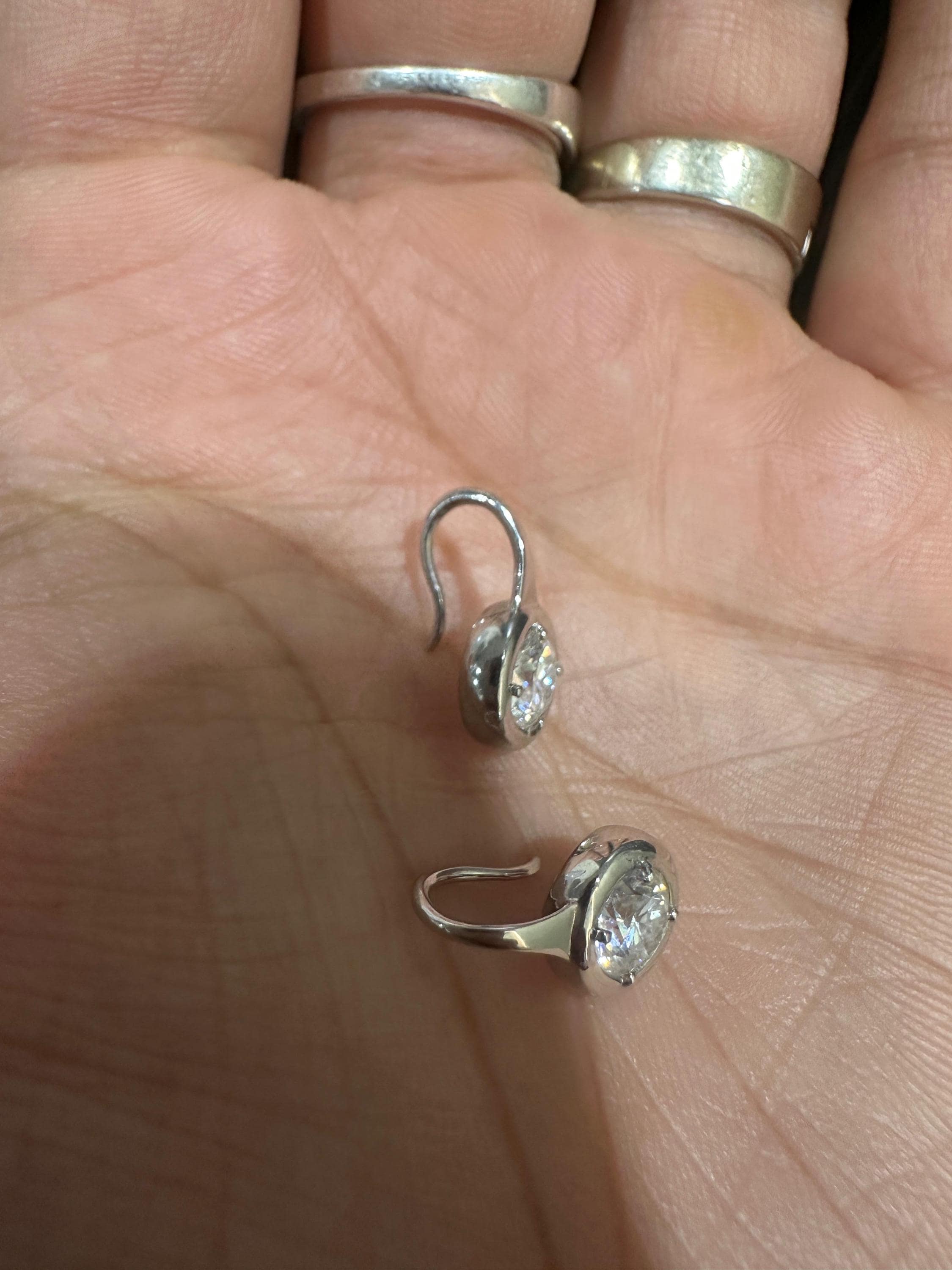 2 CT Lab Grown Diamond Earrings 14K White Gold Bezel Set E F VS1