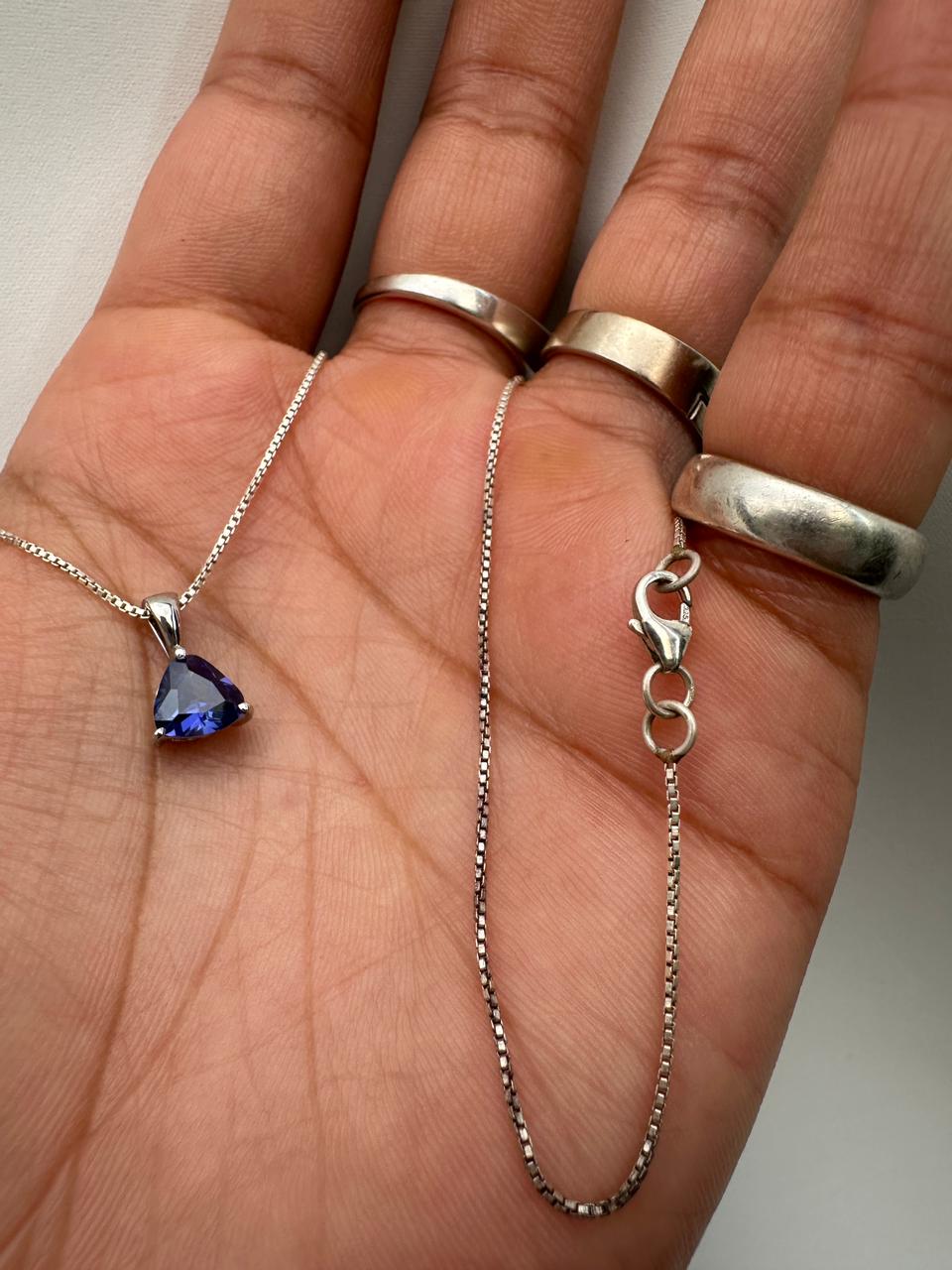 Rare Tanzanite Pendant Necklace for Gift, 14K White Gold, 1.25 CT Blue Gemstone Jewelry