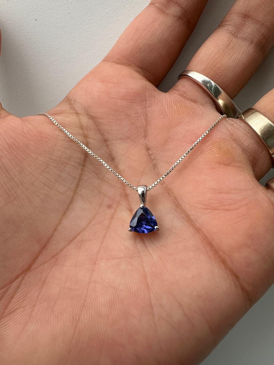Rare Tanzanite Pendant Necklace for Gift, 14K White Gold, 1.25 CT Blue Gemstone Jewelry
