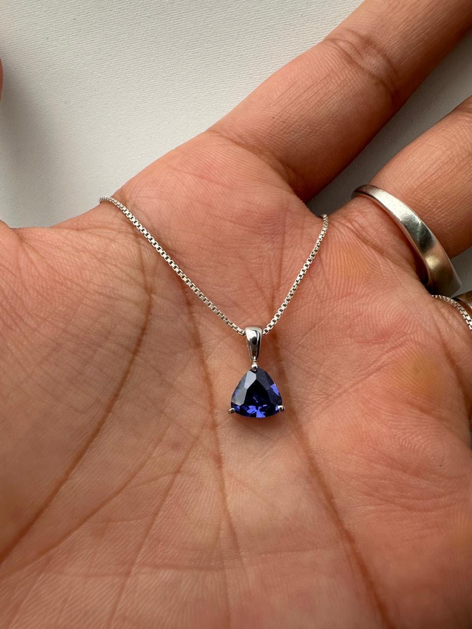 Rare Tanzanite Pendant Necklace for Gift, 14K White Gold, 1.25 CT Blue Gemstone Jewelry