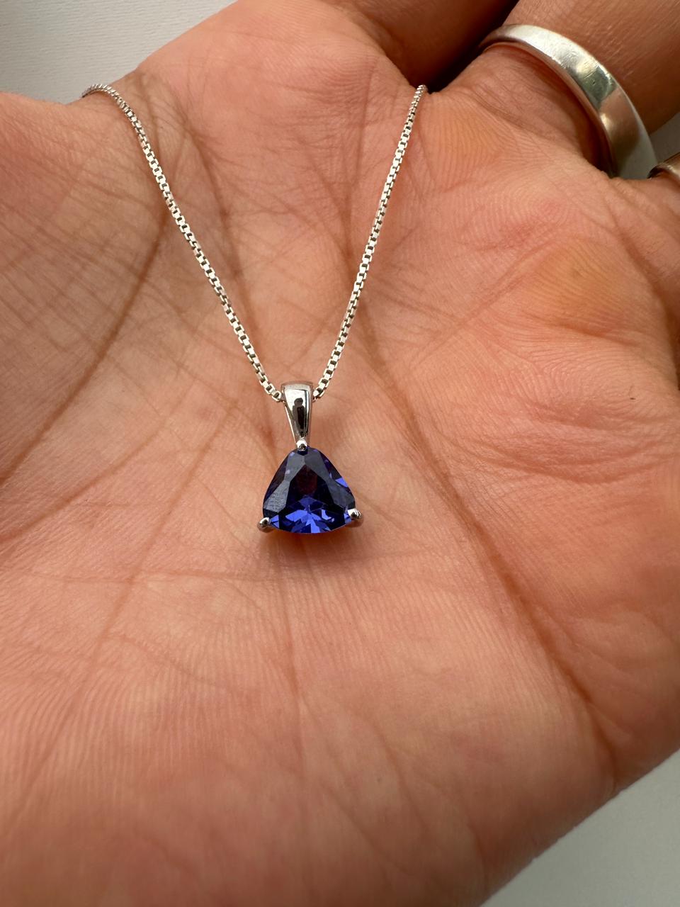 Rare Tanzanite Pendant Necklace for Gift, 14K White Gold, 1.25 CT Blue Gemstone Jewelry