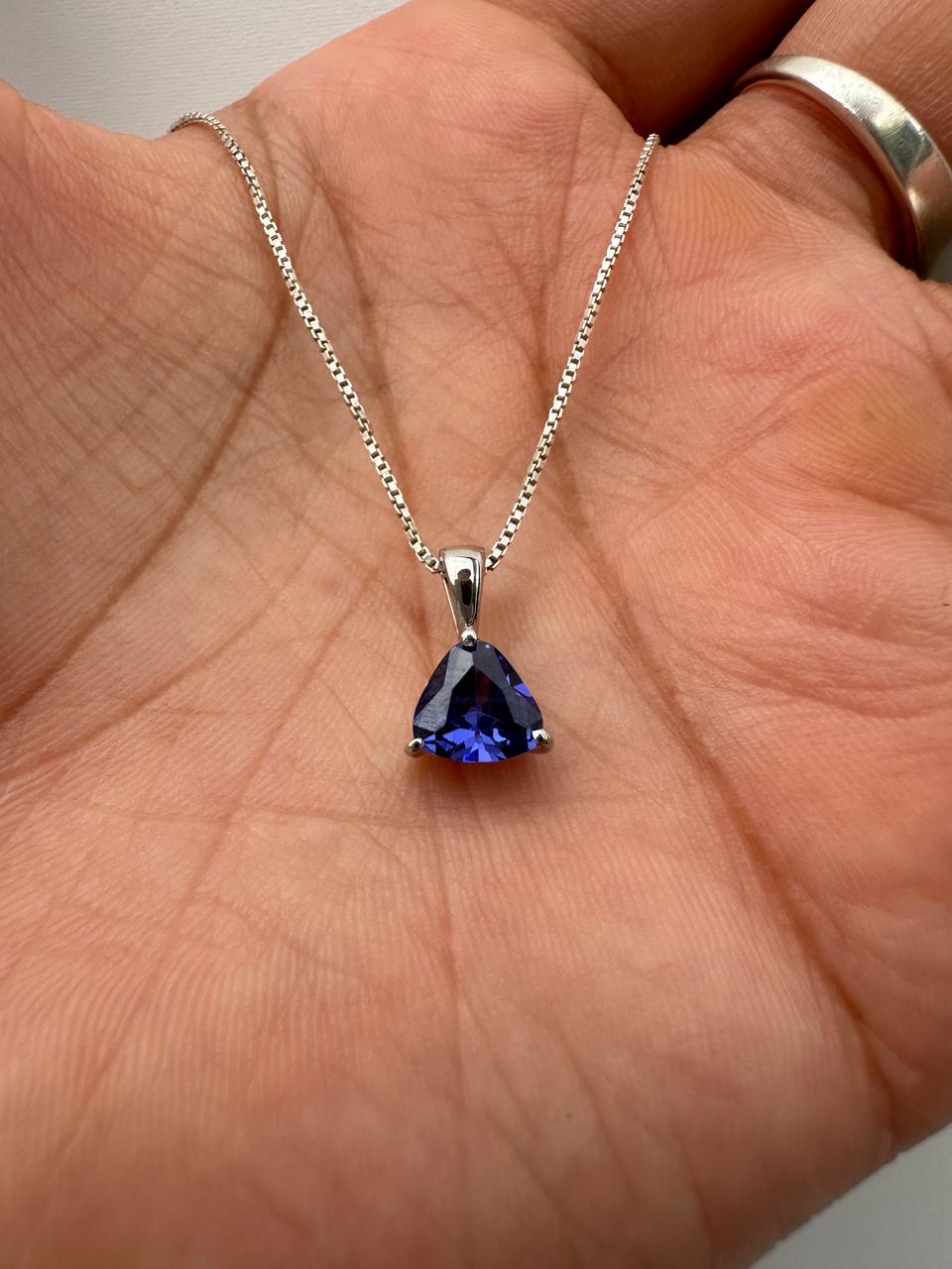 Rare Tanzanite Pendant Necklace for Gift, 14K White Gold, 1.25 CT Blue Gemstone Jewelry