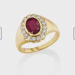 Custom Pinky Ring for Agathe in 925 Silver with Lab Ruby