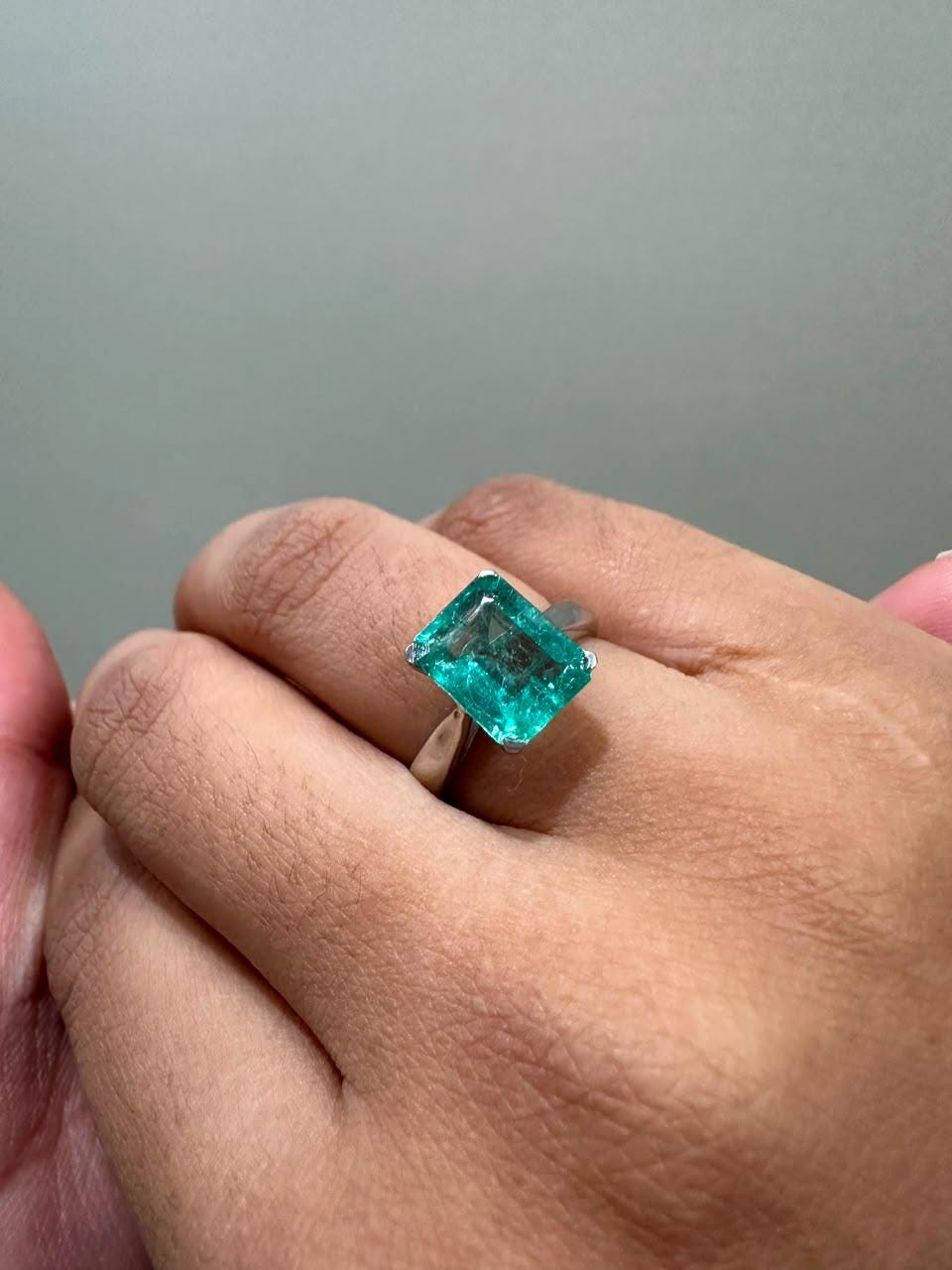 14k Gold Russian Emerald Engagement Ring | Luxury Anniversary gift for her