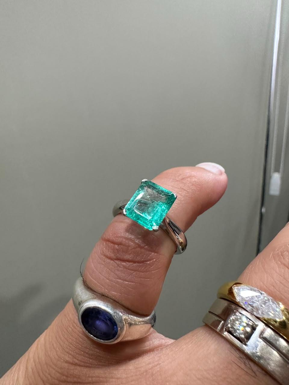 14k Gold Russian Emerald Engagement Ring | Luxury Anniversary gift for her