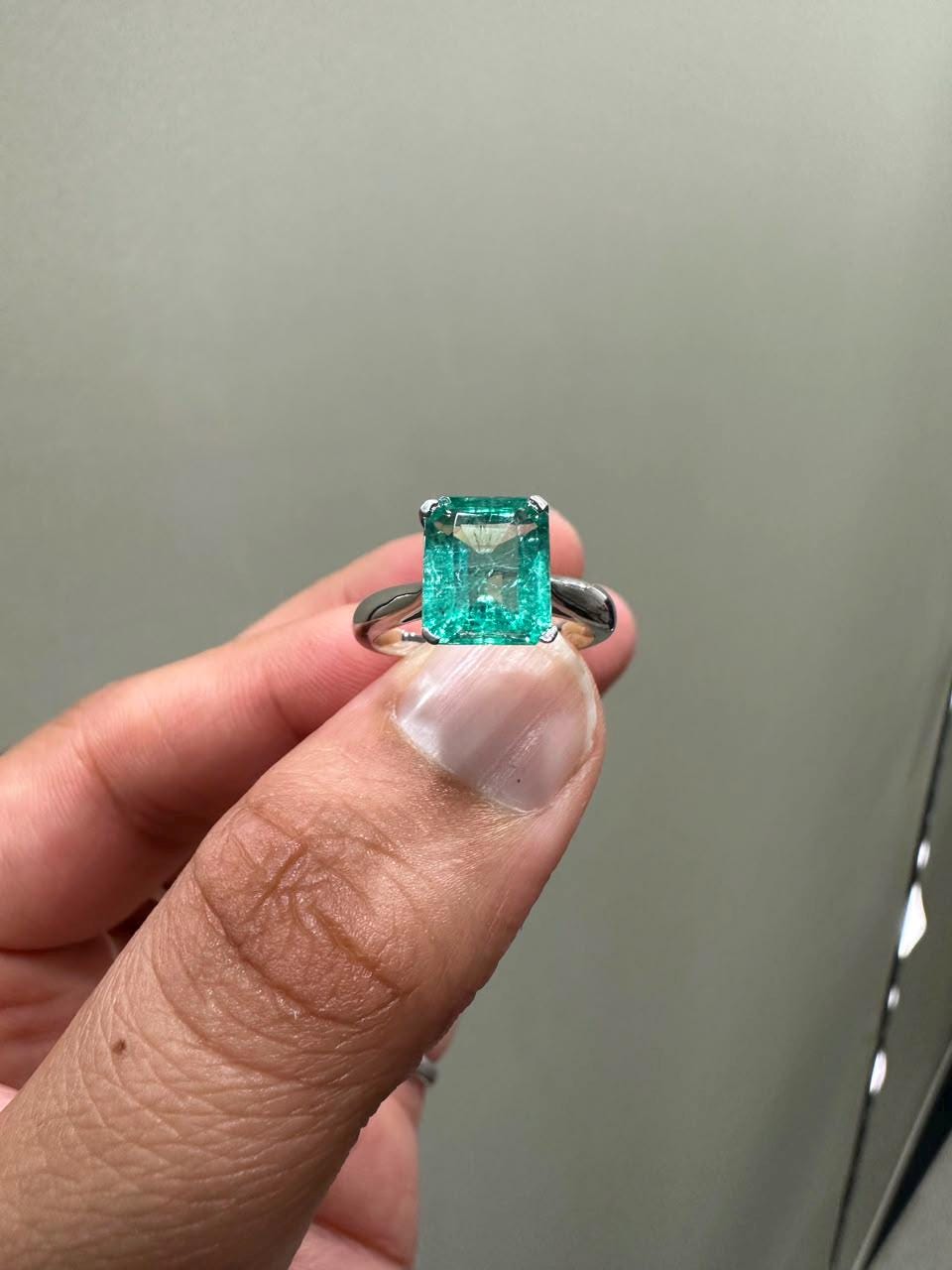 14k Gold Russian Emerald Engagement Ring | Luxury Anniversary gift for her